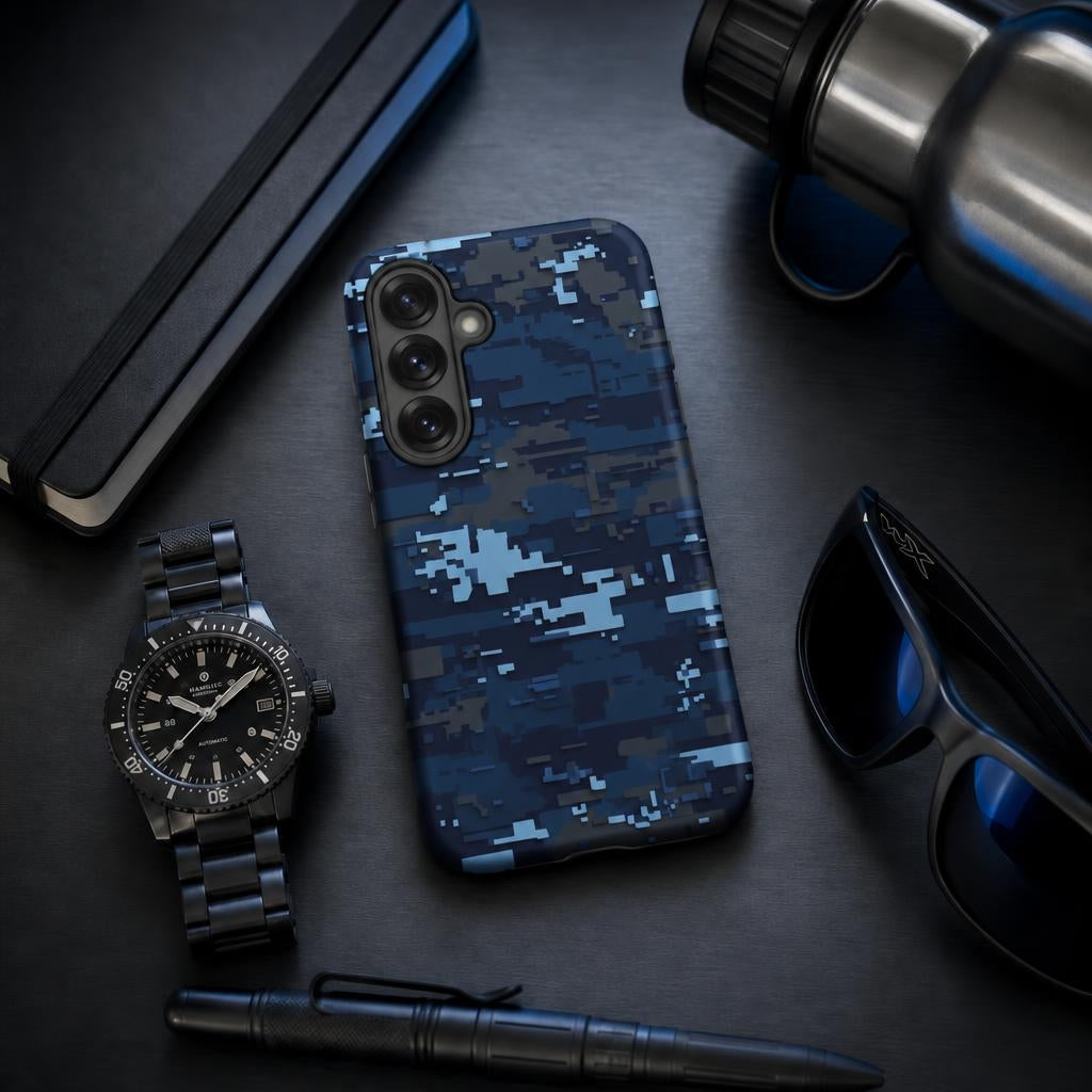 Blue Digital Camo - Ninja Case for Samsung Galaxy