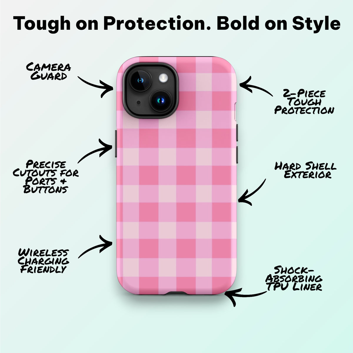 Fresh Gingham Pink Ninja Case™ for iPhone