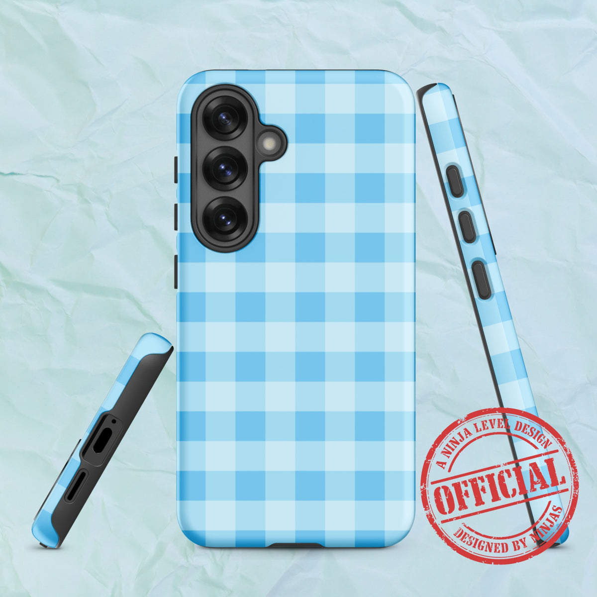Fresh Gingham Blue - Ninja Case for Samsung Galaxy