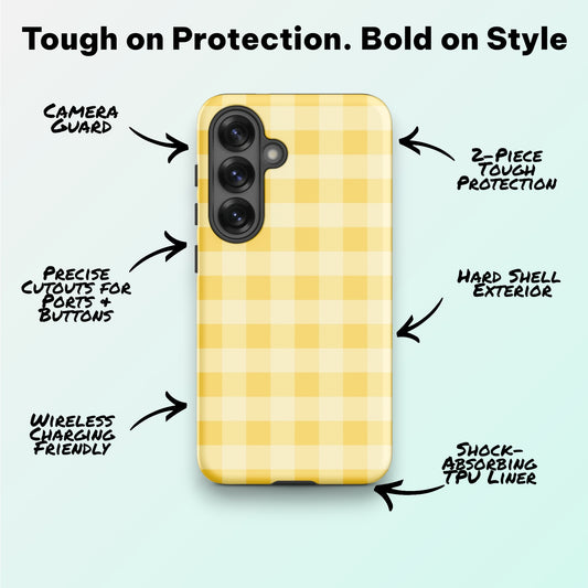 Fresh Gingham Yellow – Ninja Case™ for Samsung Galaxy