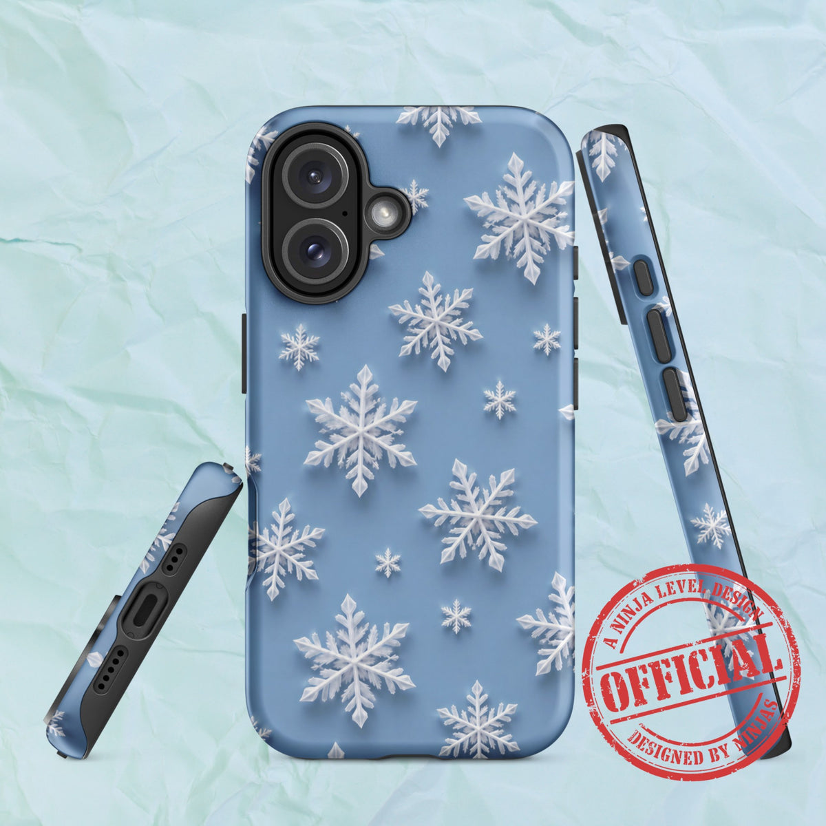 Snowflakes Blue - Ninja Case for iPhone