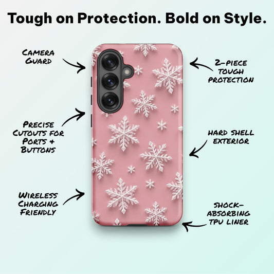 Snowflakes Pink - Ninja Case for Samsung Galaxy