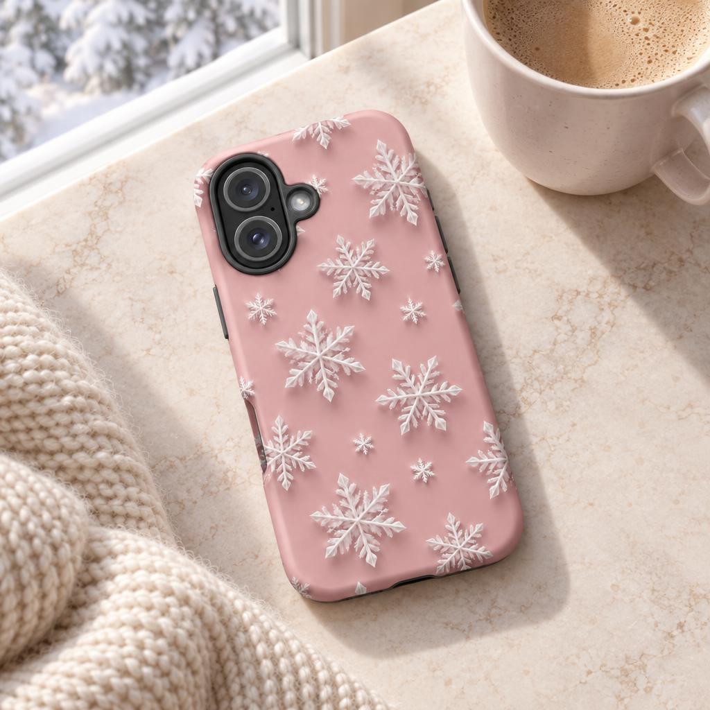 Snowflakes Pink - Ninja Case for iPhone