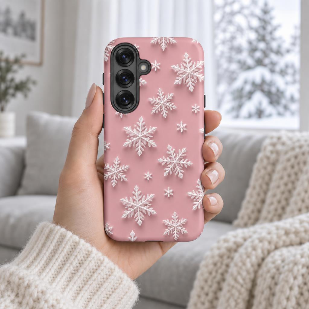 Snowflakes Pink - Ninja Case for Samsung Galaxy