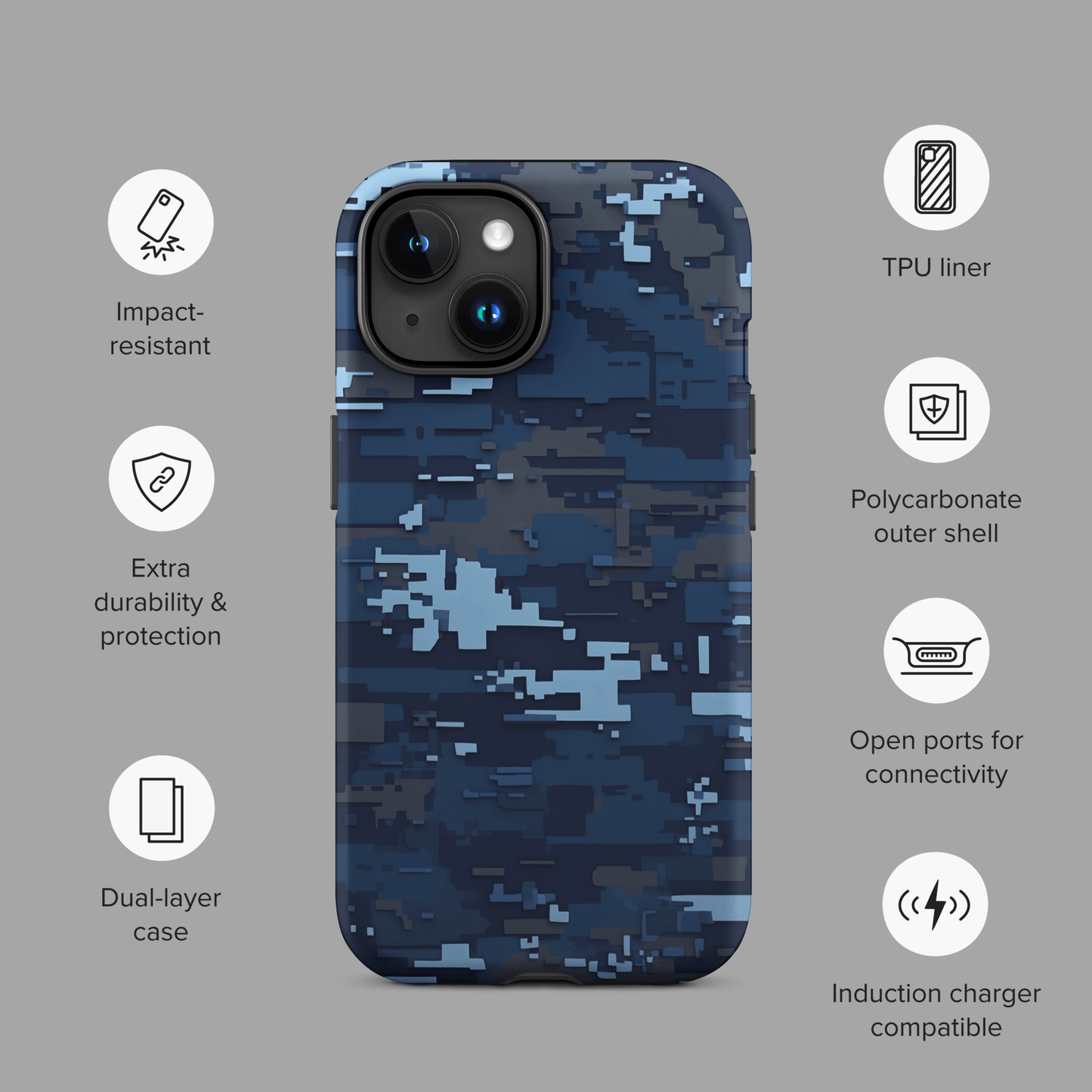 Blue Digital Camo for iPhone Ninja Level Designs