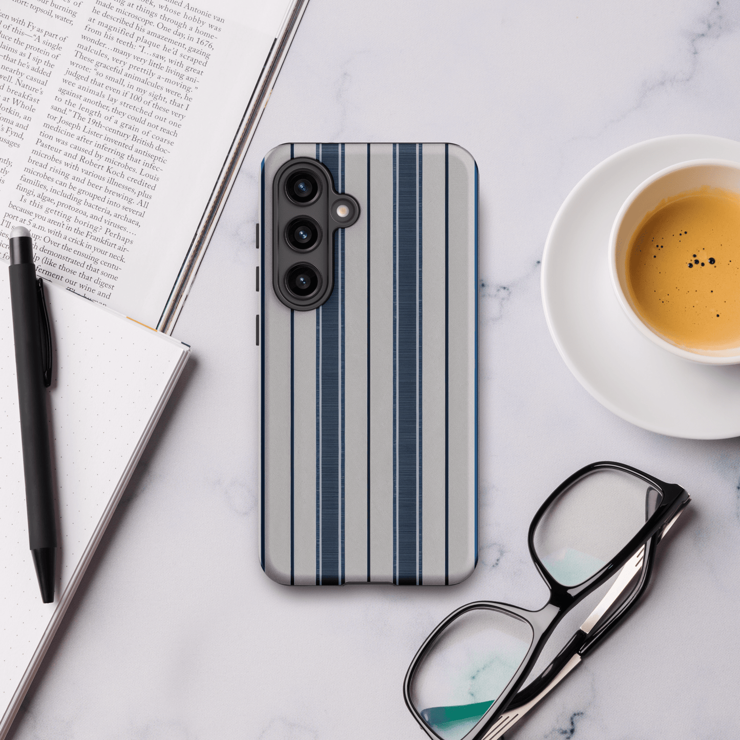 Blue & Navy Abstract Stripes for Samsung Galaxy Ninja Level Designs