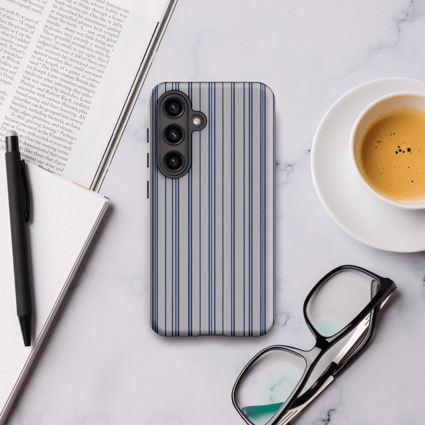 Blue & Navy Pinstripe for Samsung Galaxy Ninja Level Designs