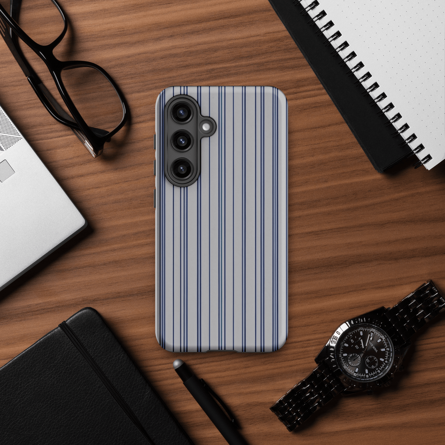Blue & Navy Pinstripe for Samsung Galaxy Ninja Level Designs