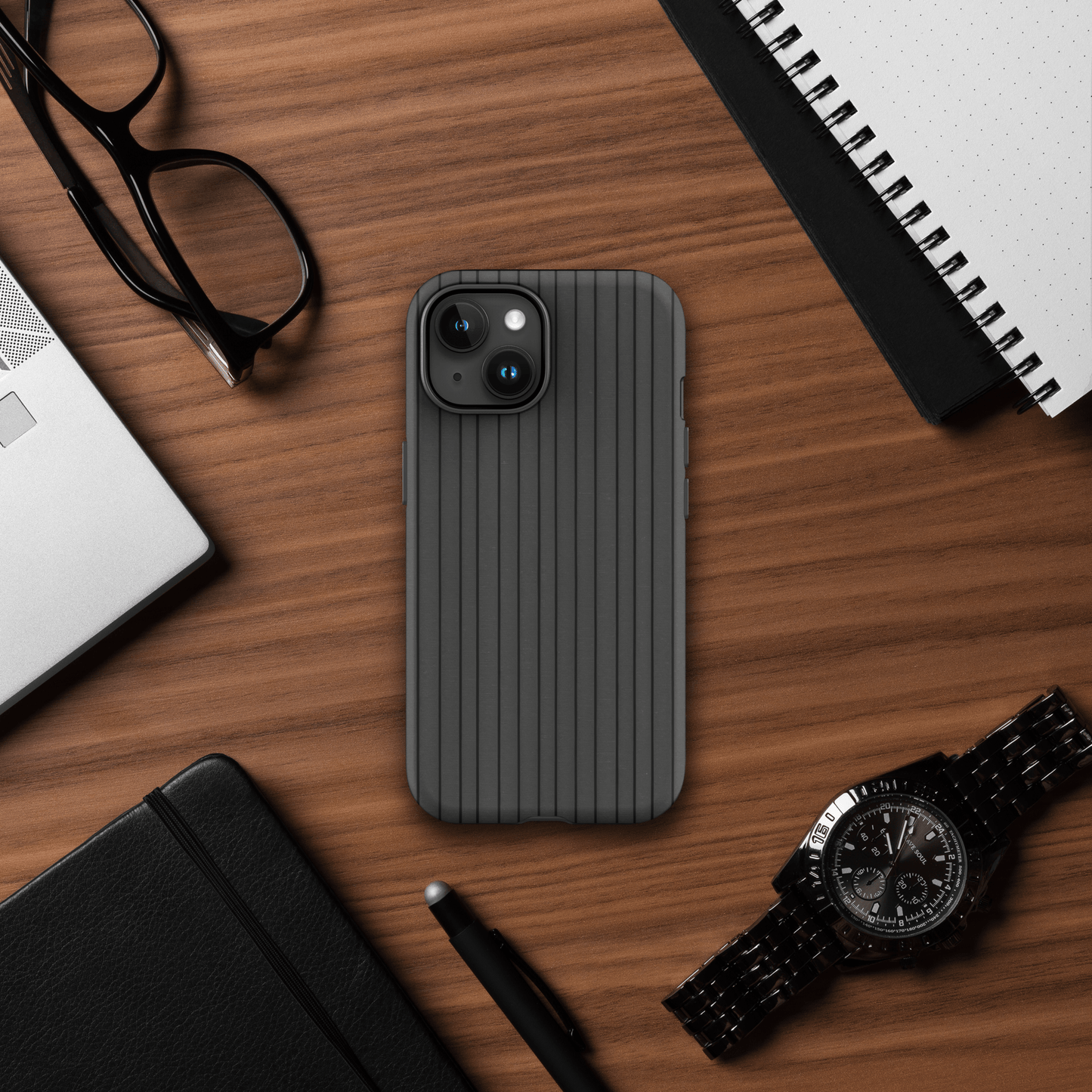 Charcoal & Gray Pinstripe for iPhone Ninja Level Designs