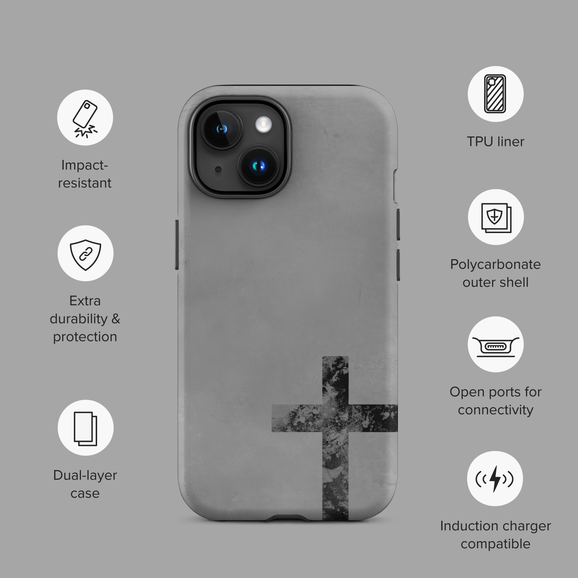 Cross small charcoal for iPhone Ninja Level Designs