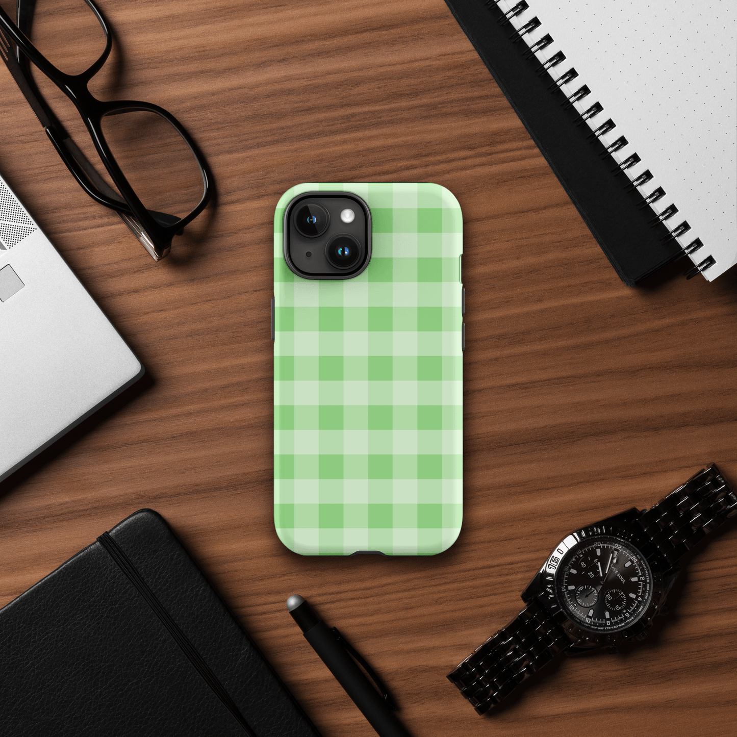 Fresh Gingham Green – Ninja Case™ for iPhone Ninja Level Designs