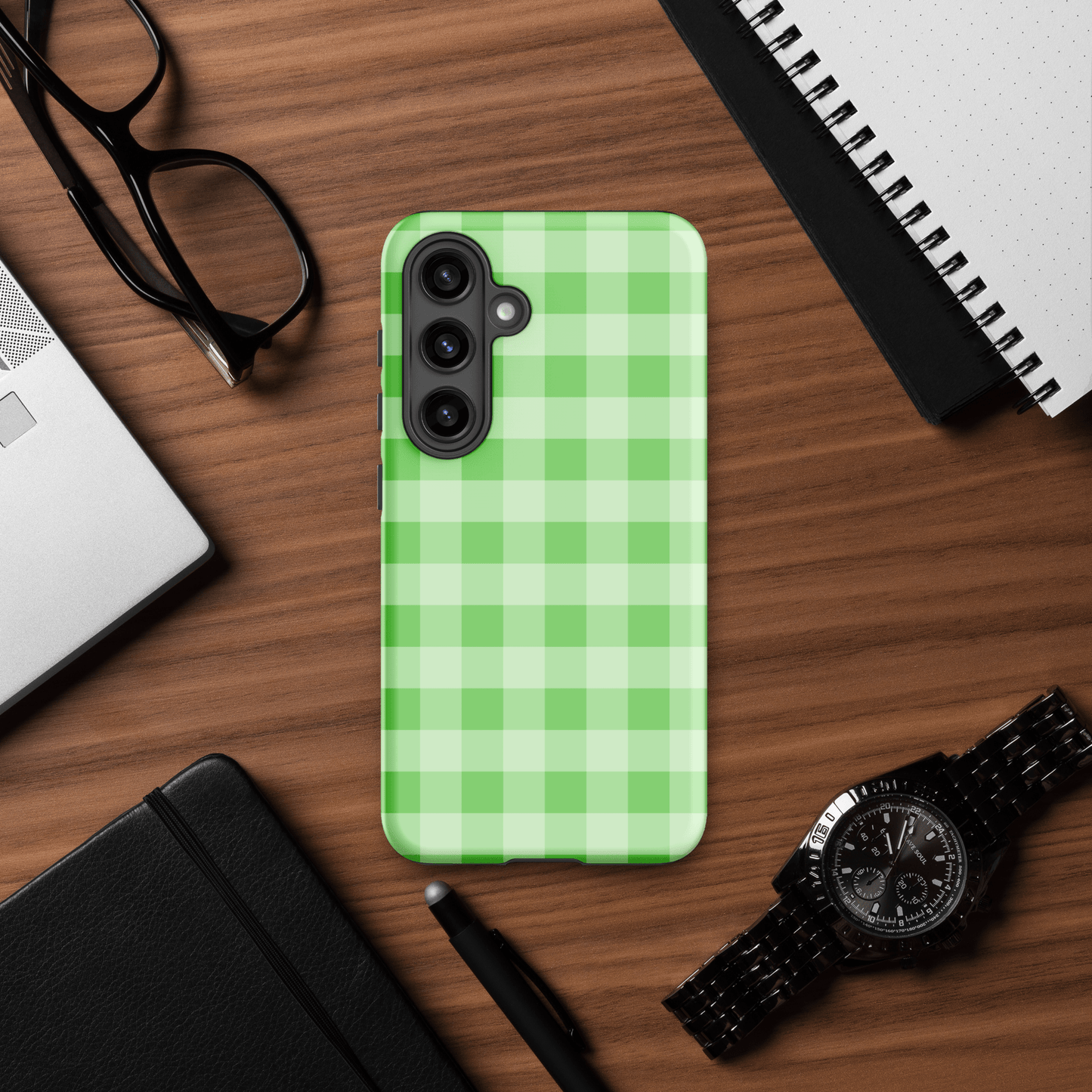 Fresh Gingham Green – Ninja Case™ for Samsung Galaxy Ninja Level Designs