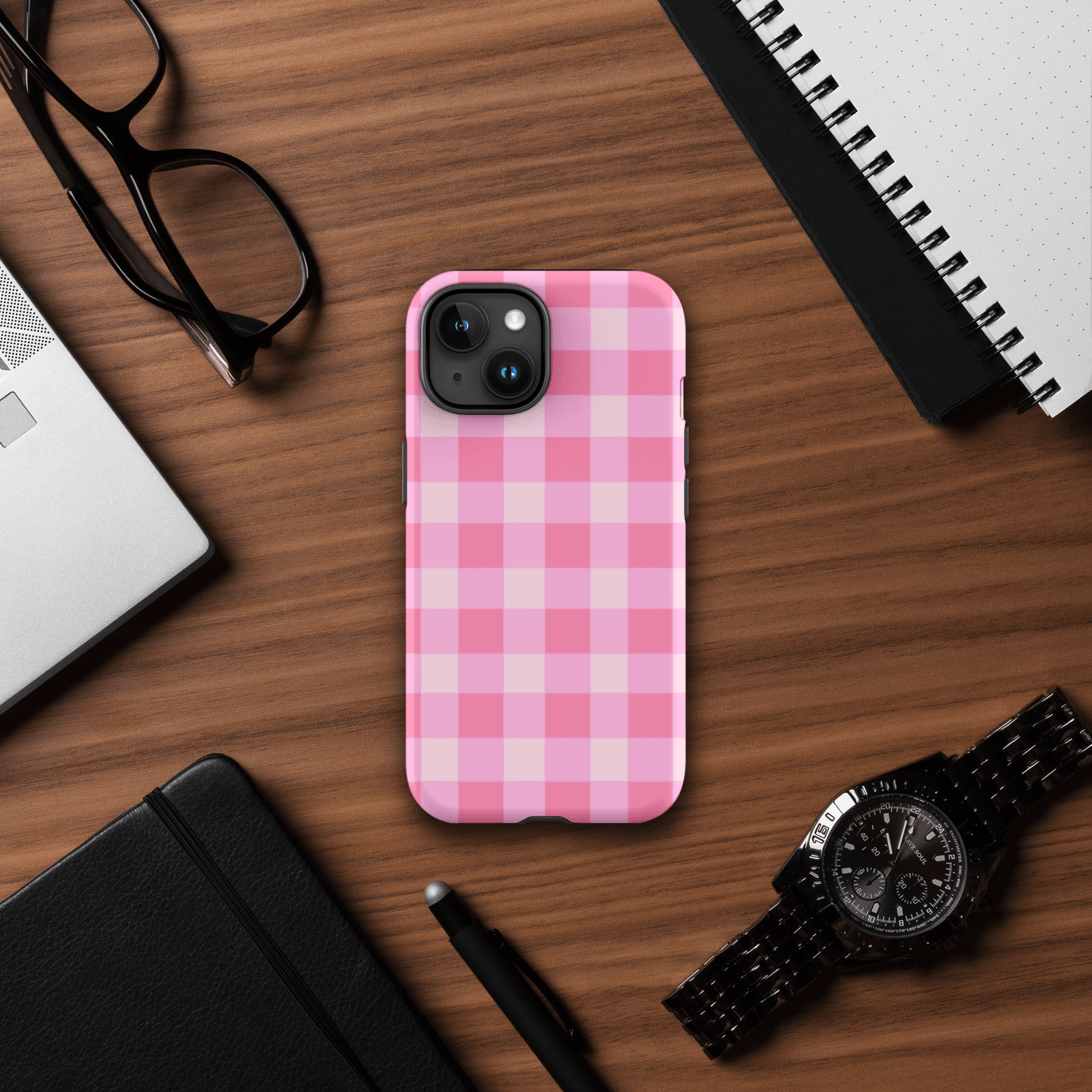 Fresh Gingham Pink – Ninja Case™ for iPhone Ninja Level Designs