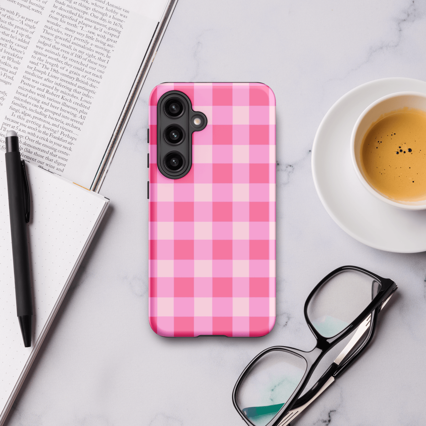 Fresh Gingham Pink – Ninja Case™ for Samsung Galaxy Ninja Level Designs