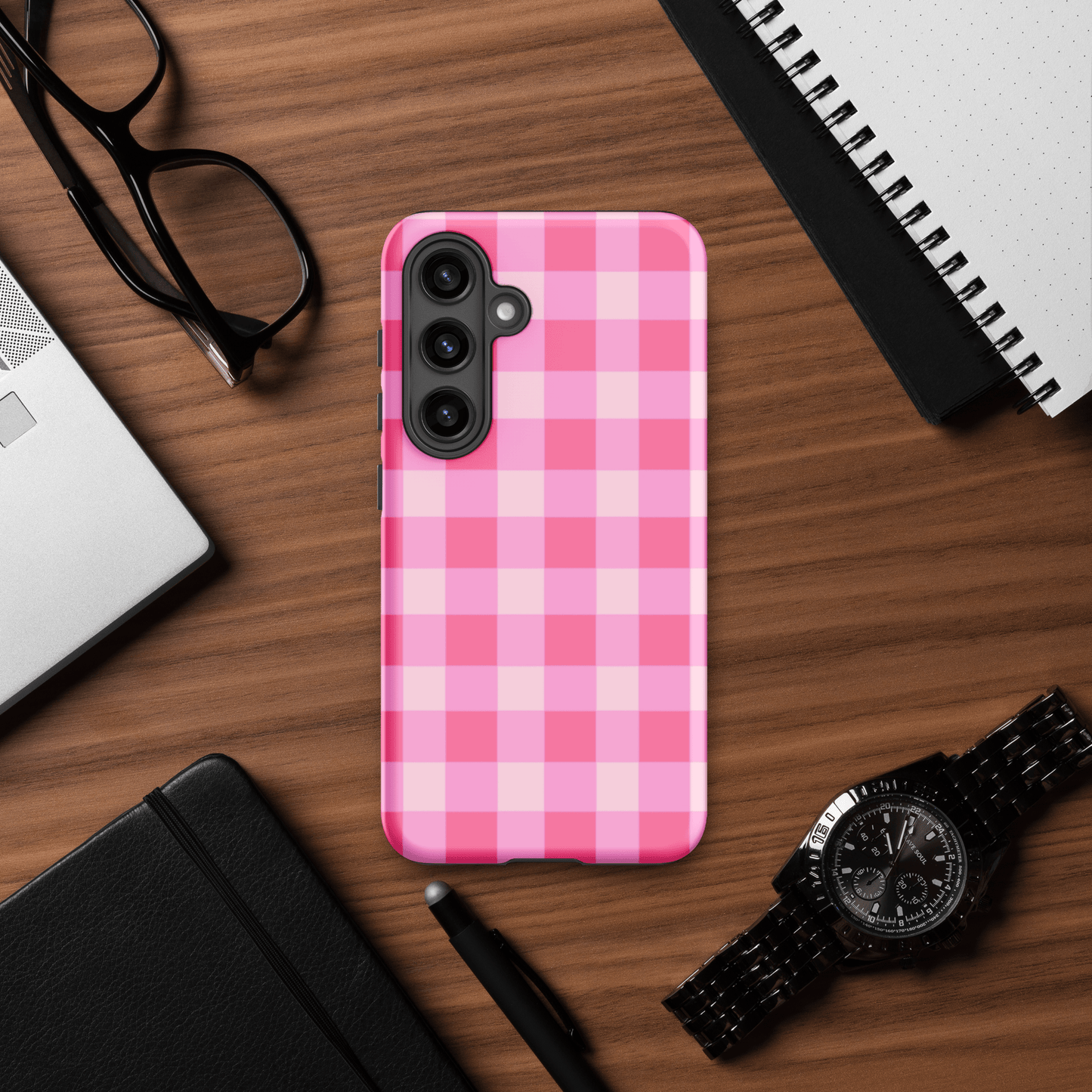 Fresh Gingham Pink – Ninja Case™ for Samsung Galaxy Ninja Level Designs