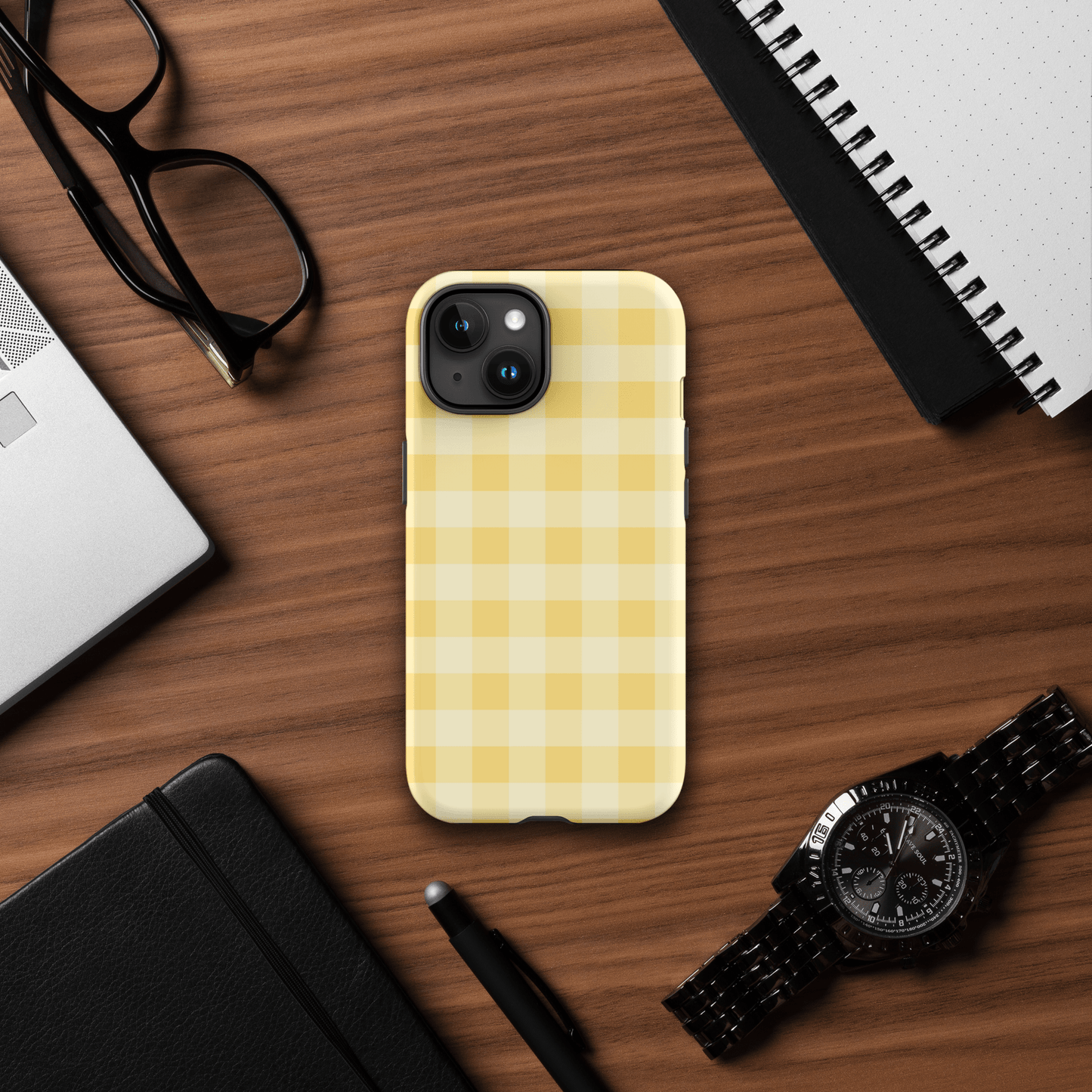 Fresh Gingham Yellow – Ninja Case™ for iPhone Ninja Level Designs