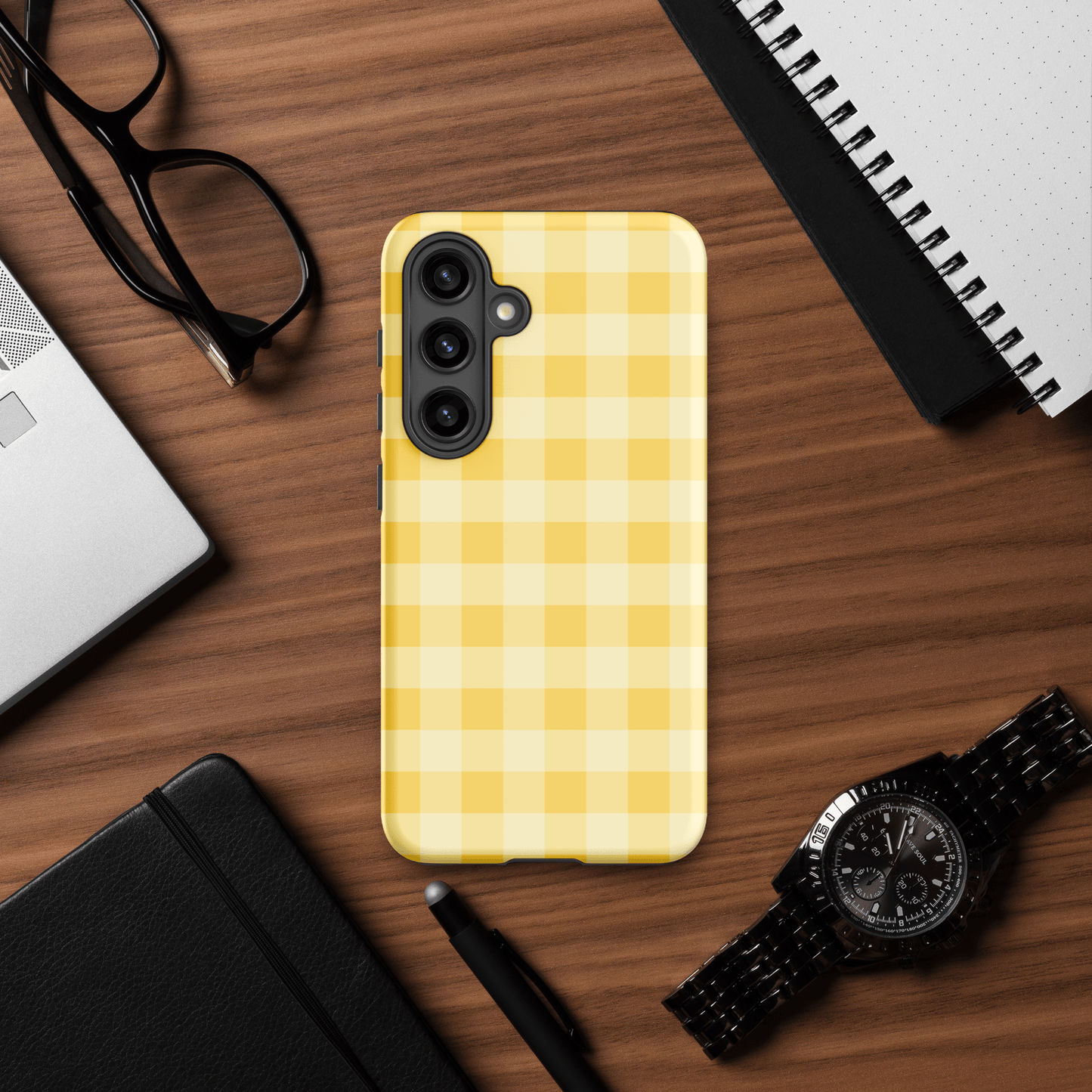 Fresh Gingham Yellow – Ninja Case™ for Samsung Galaxy Ninja Level Designs