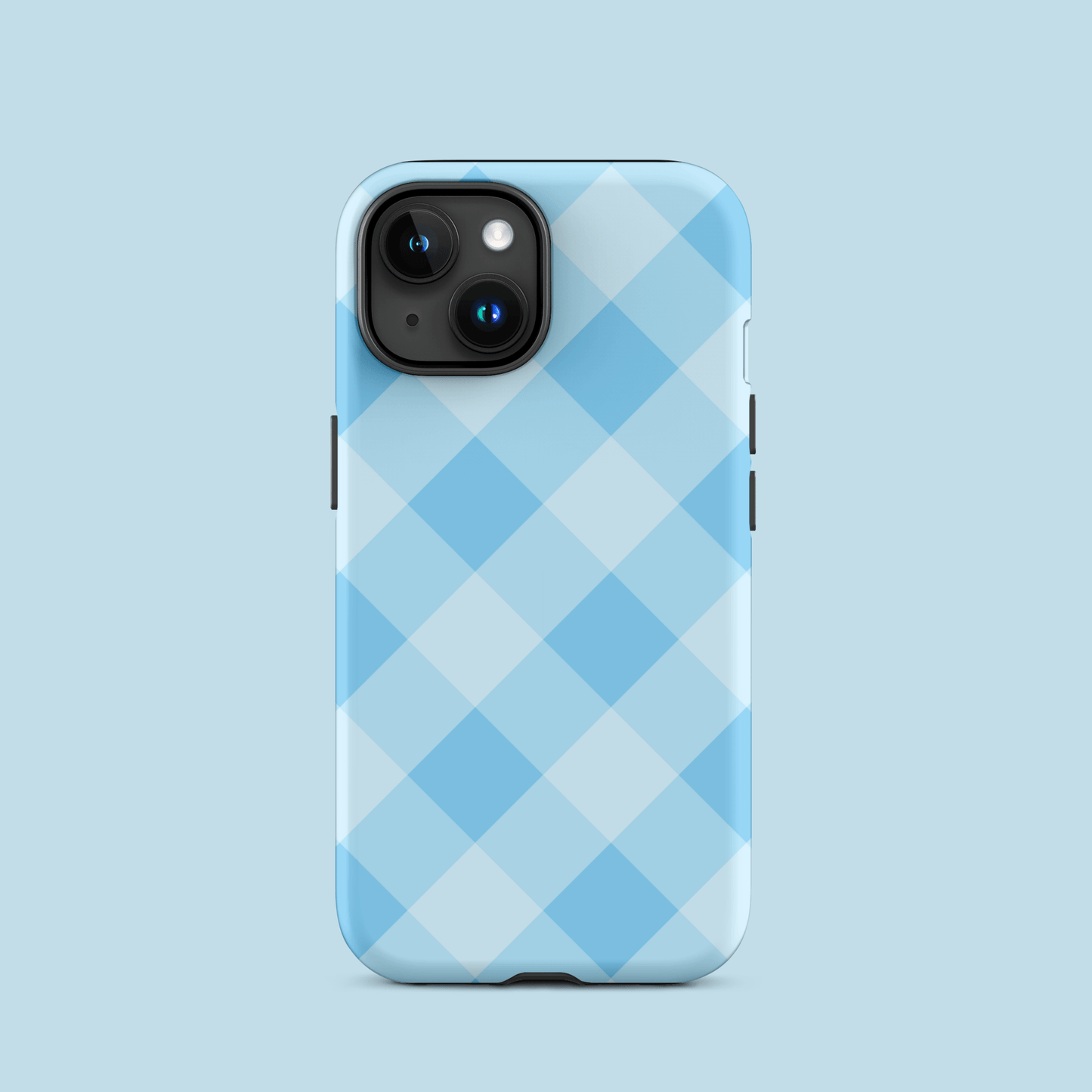 Gingham Twist Blue – Ninja Case™ for iPhone Ninja Level Designs
