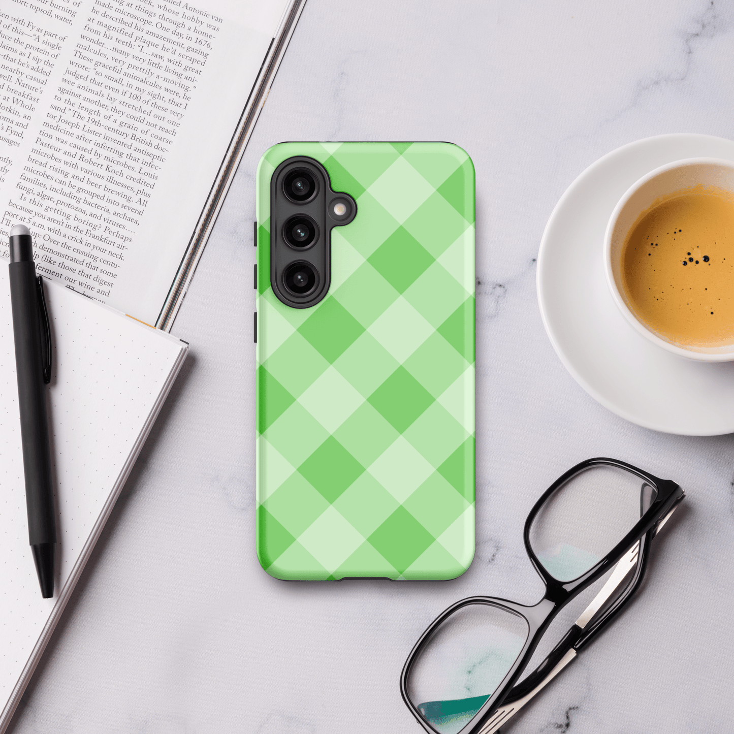 Gingham Twist Green – Ninja Case™ for Samsung Galaxy Ninja Level Designs