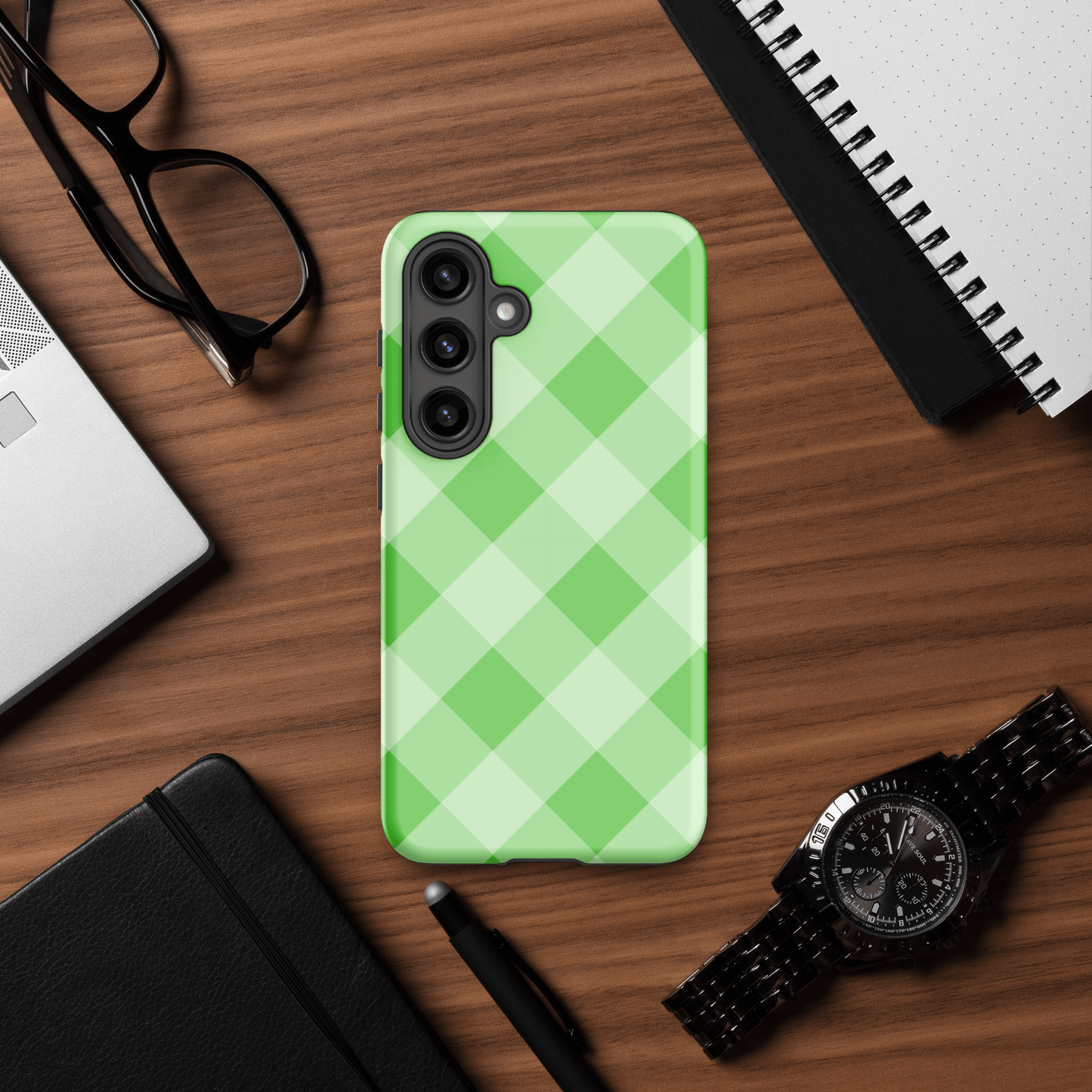 Gingham Twist Green – Ninja Case™ for Samsung Galaxy Ninja Level Designs