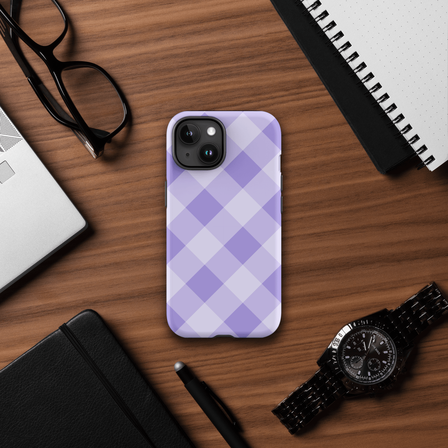 Gingham Twist Lavender – Ninja Case™ for iPhone Ninja Level Designs