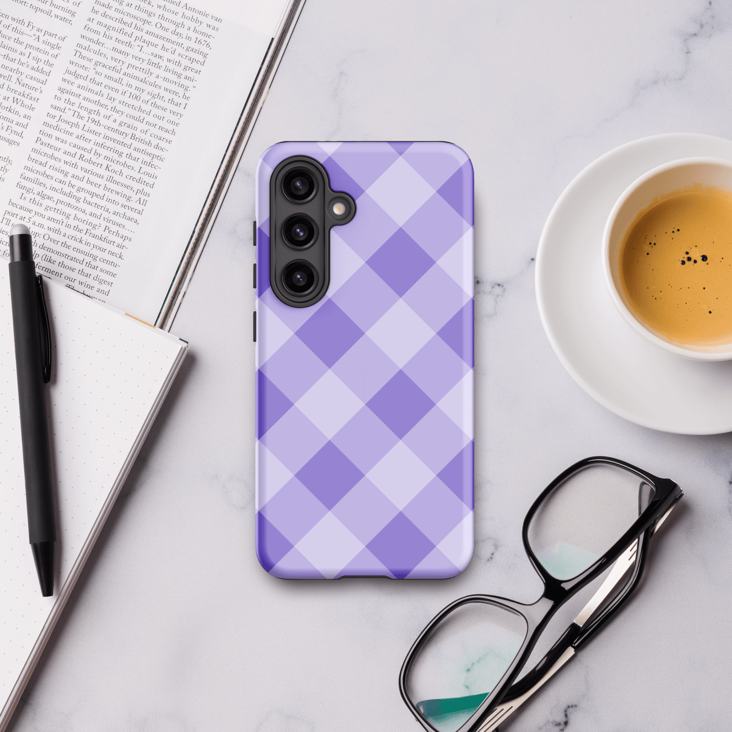 Gingham Twist Lavender – Ninja Case™ for Samsung Galaxy Ninja Level Designs