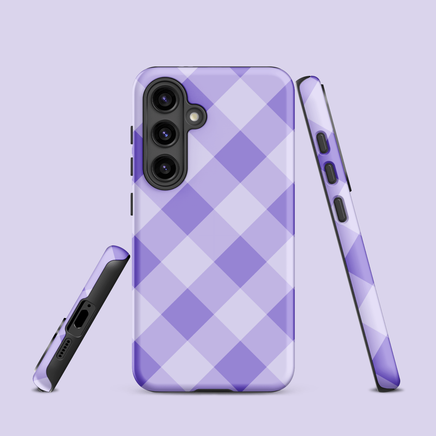 Gingham Twist Lavender – Ninja Case™ for Samsung Galaxy Ninja Level Designs