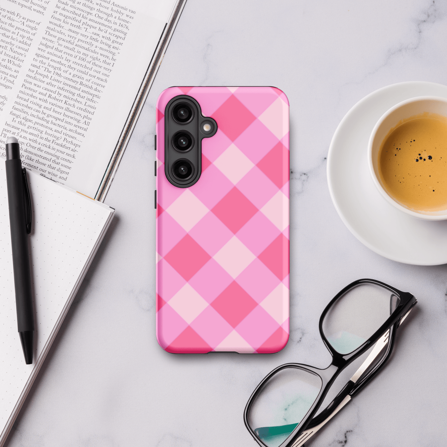 Gingham Twist Pink – Ninja Case™ for Samsung Galaxy Ninja Level Designs