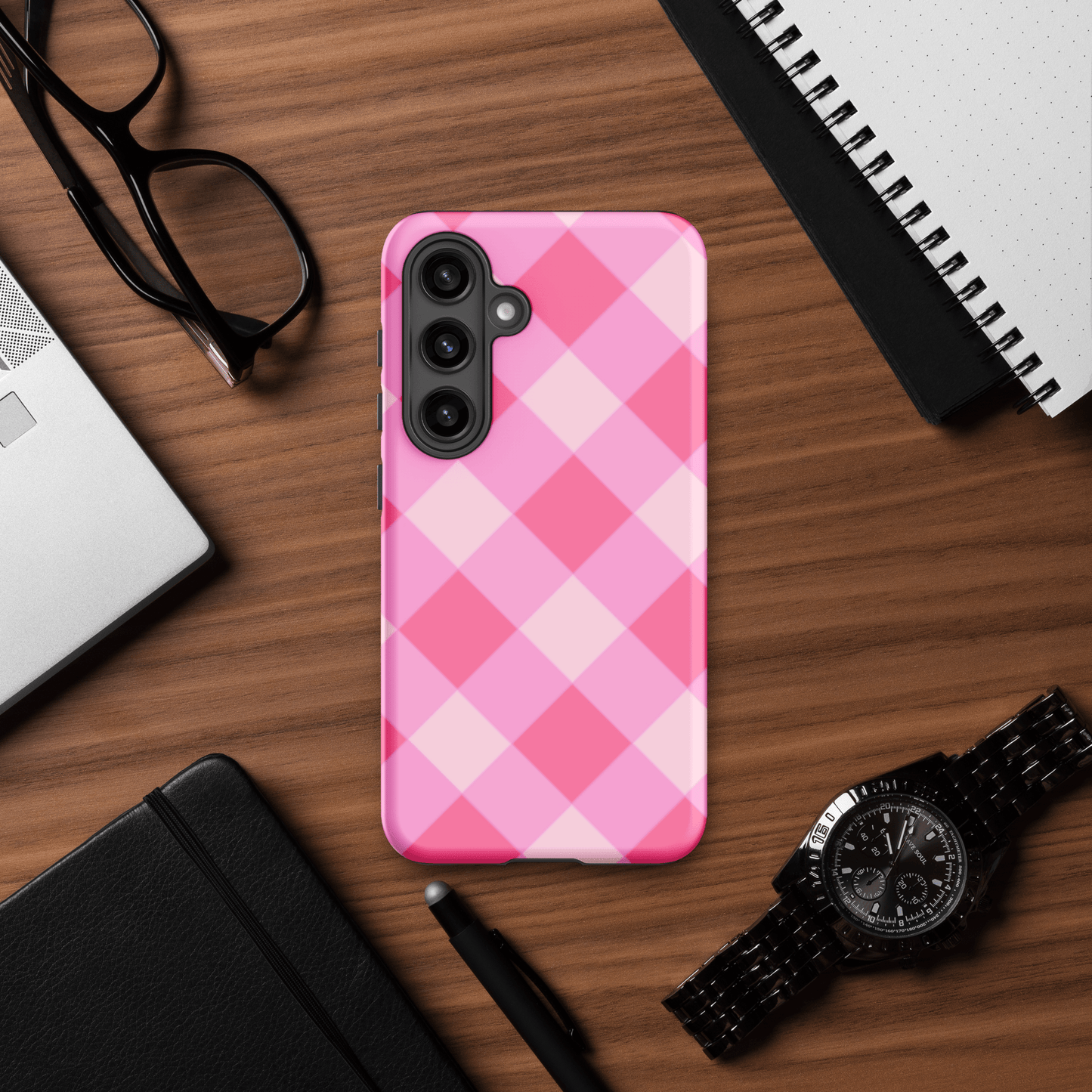 Gingham Twist Pink – Ninja Case™ for Samsung Galaxy Ninja Level Designs