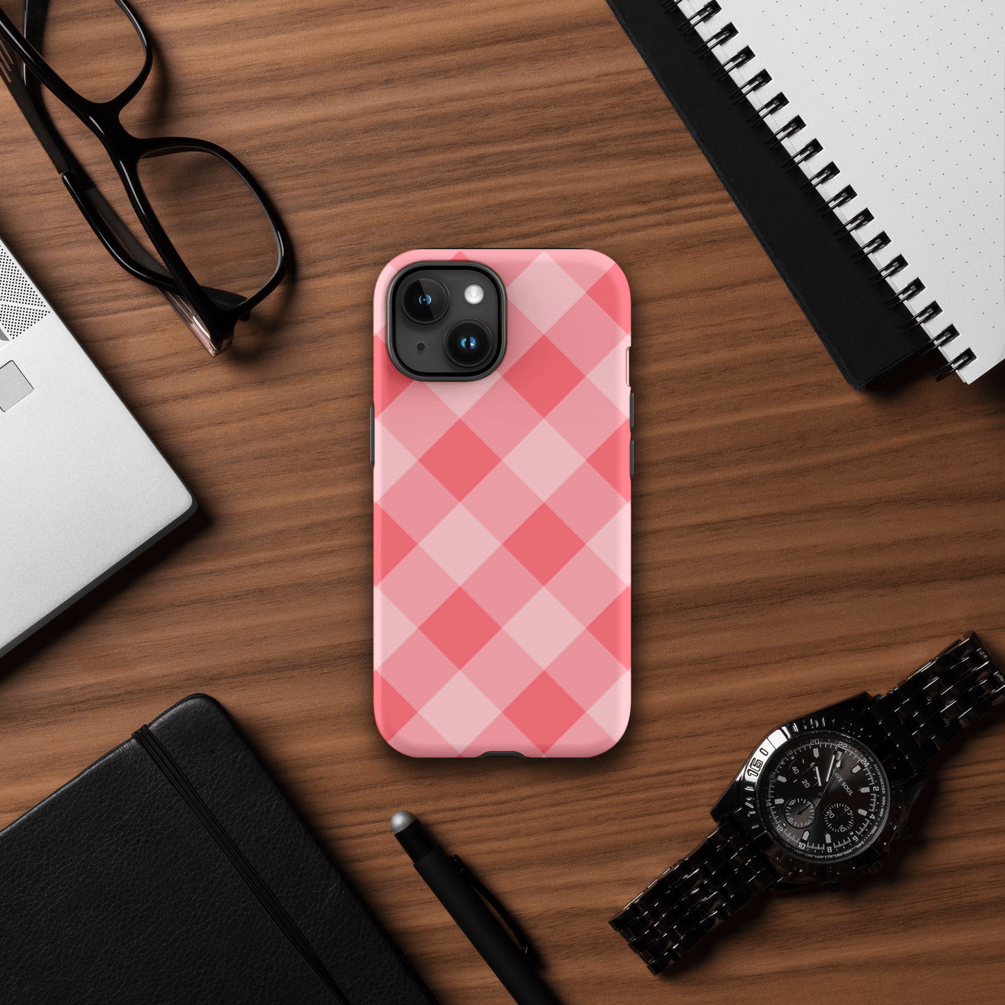 Gingham Twist Red – Ninja Case™ for iPhone Ninja Level Designs