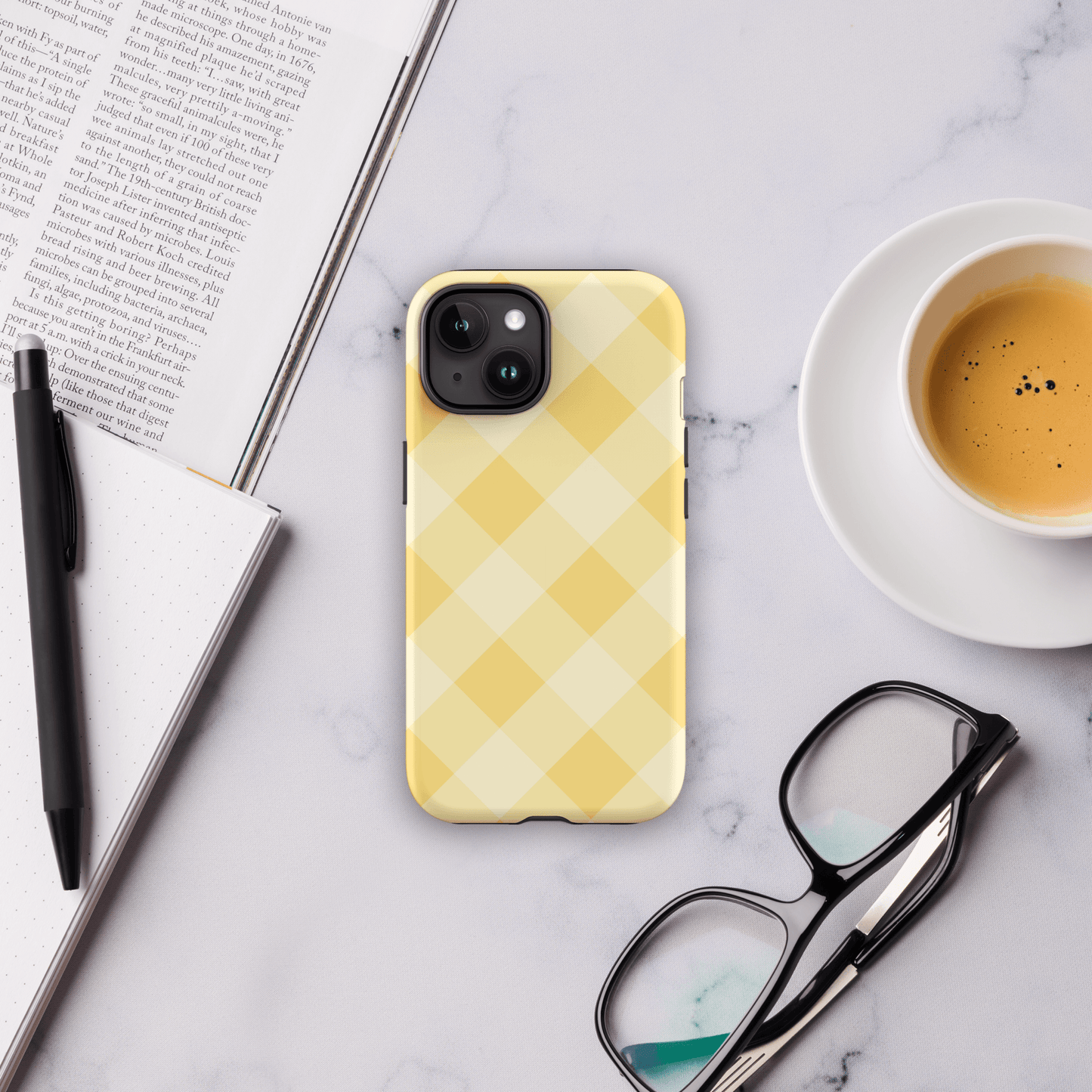 Gingham Twist Yellow – Ninja Case™ for iPhone Ninja Level Designs