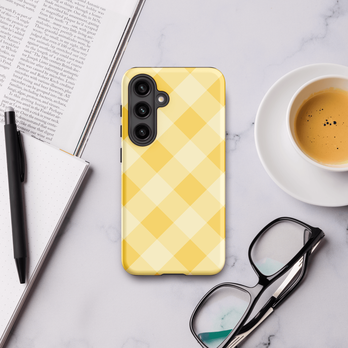 Gingham Twist Yellow – Ninja Case™ for Samsung Galaxy Ninja Level Designs