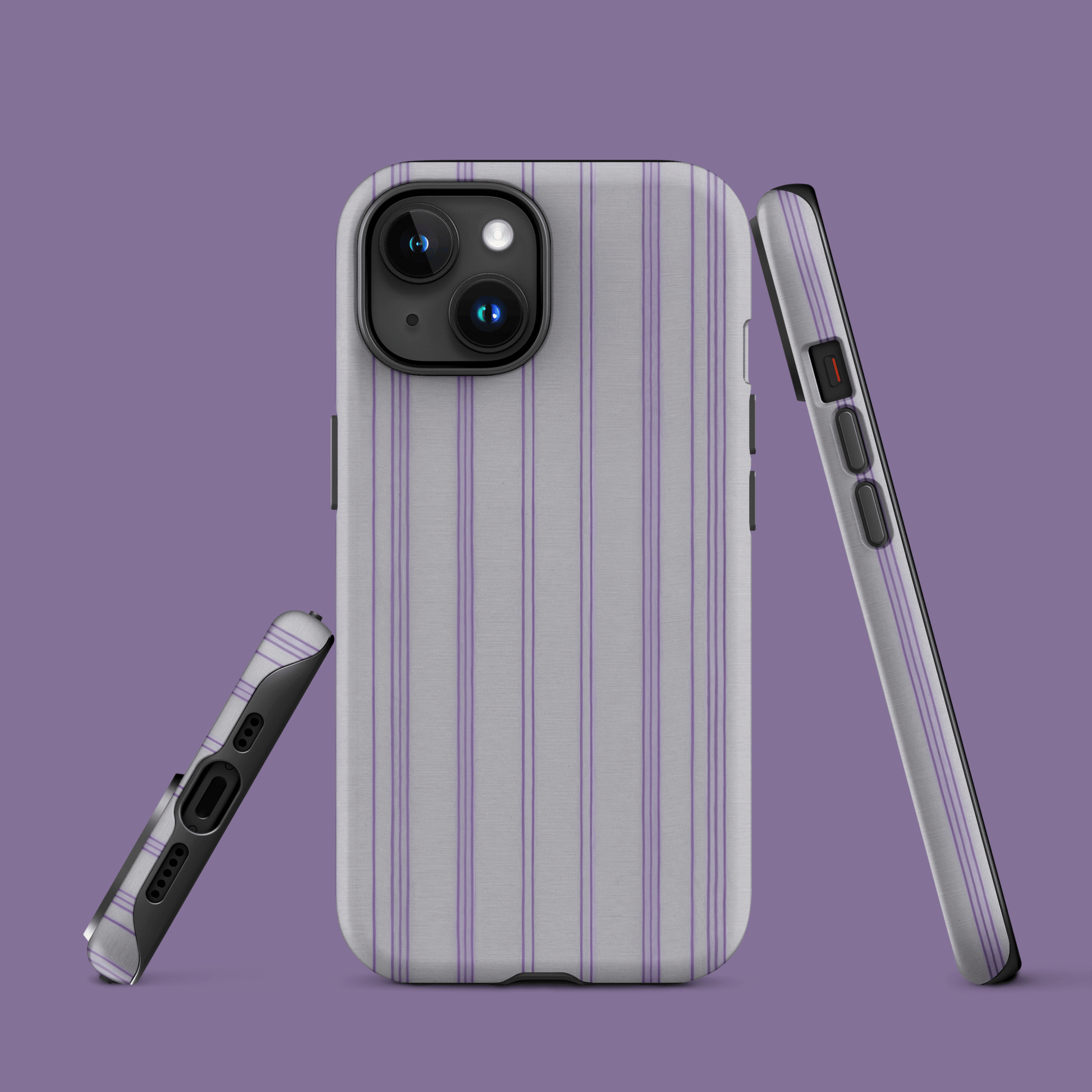 Gray & Purple Pinstripe for iPhone Ninja Level Designs