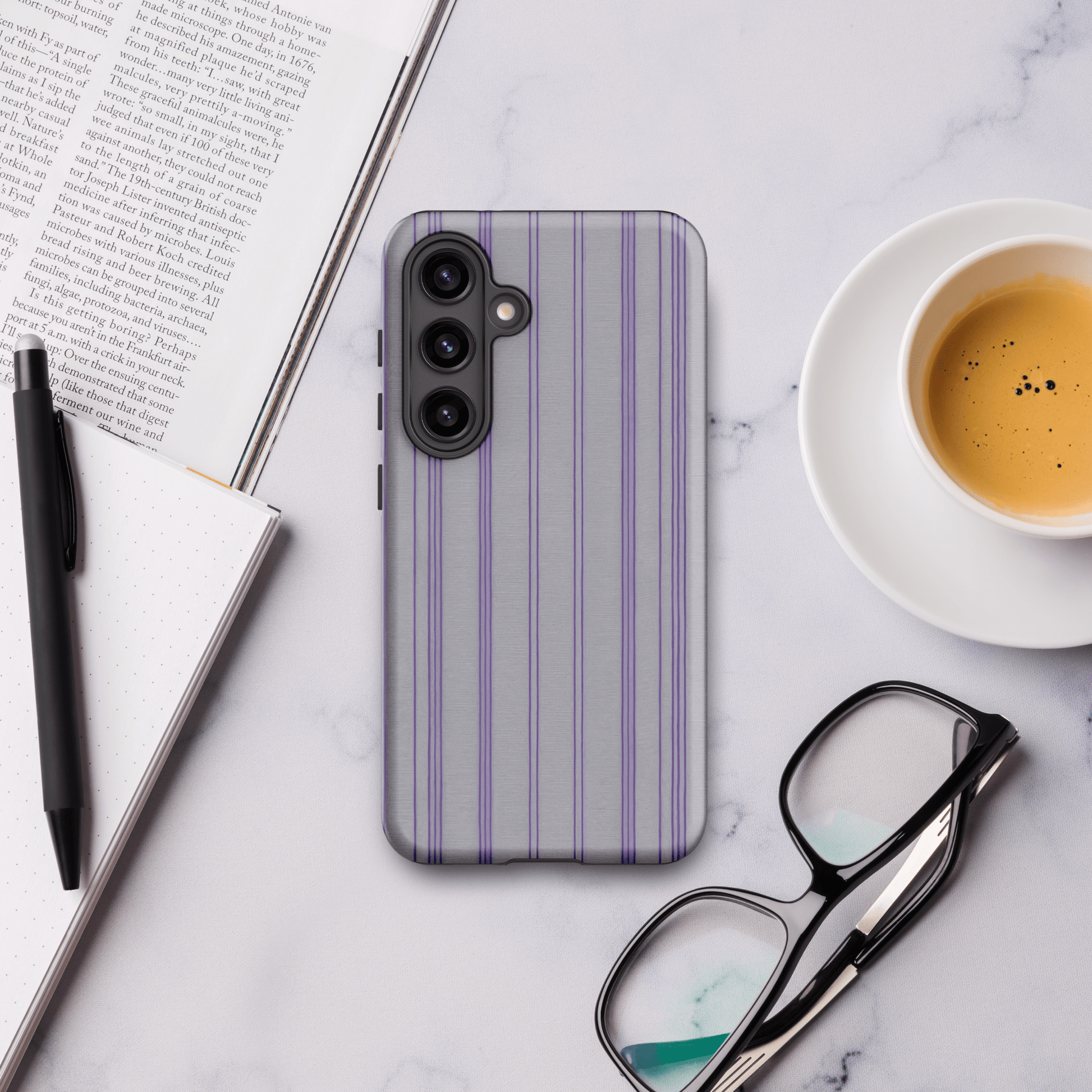 Gray & Purple Pinstripe for Samsung Galaxy Ninja Level Designs