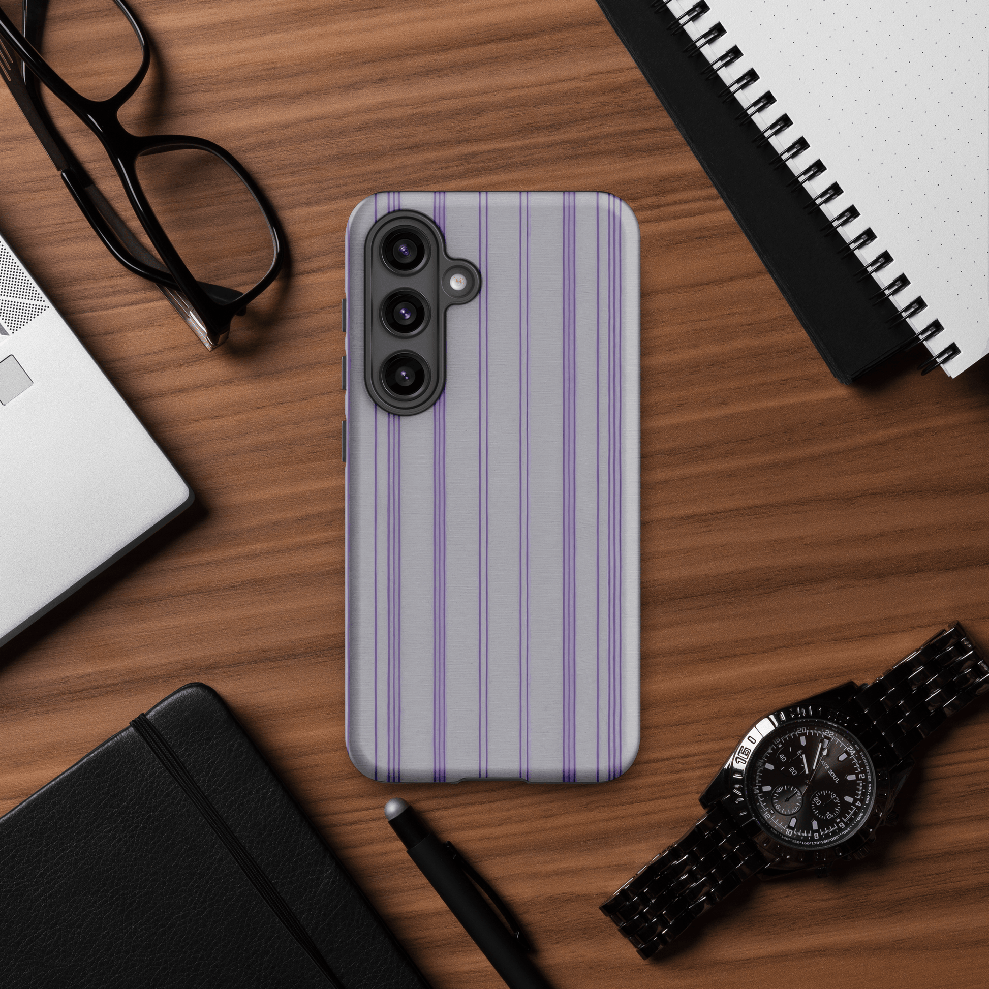Gray & Purple Pinstripe for Samsung Galaxy Ninja Level Designs