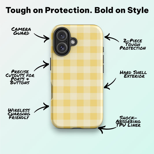 Fresh Gingham Yellow – Ninja Case™ for iPhone