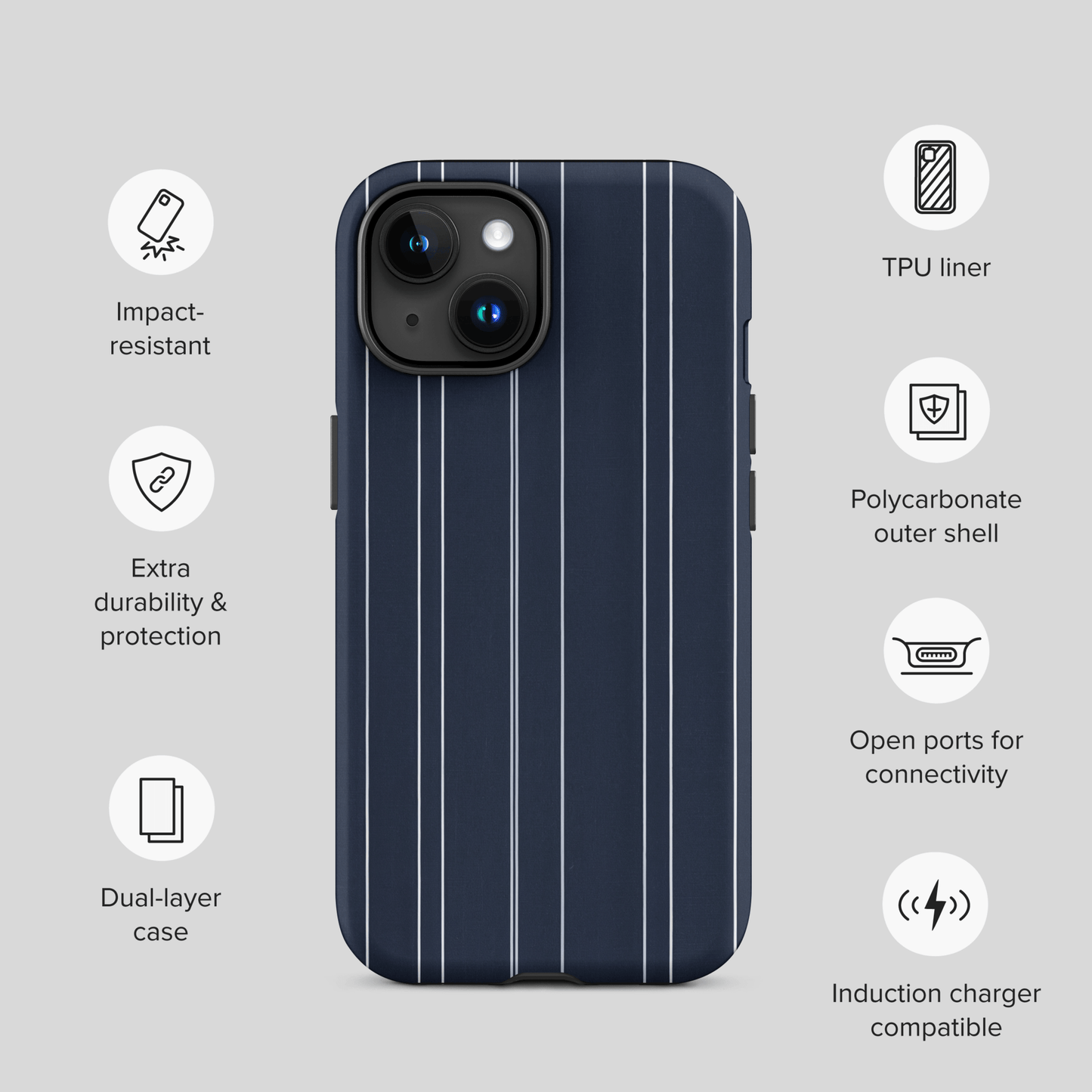 Navy & White Multistripe for iPhone Ninja Level Designs