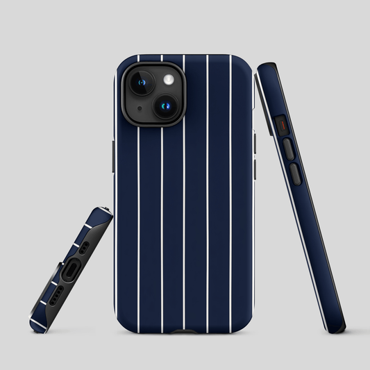 Navy & White Pinstripe for iPhone Ninja Level Designs