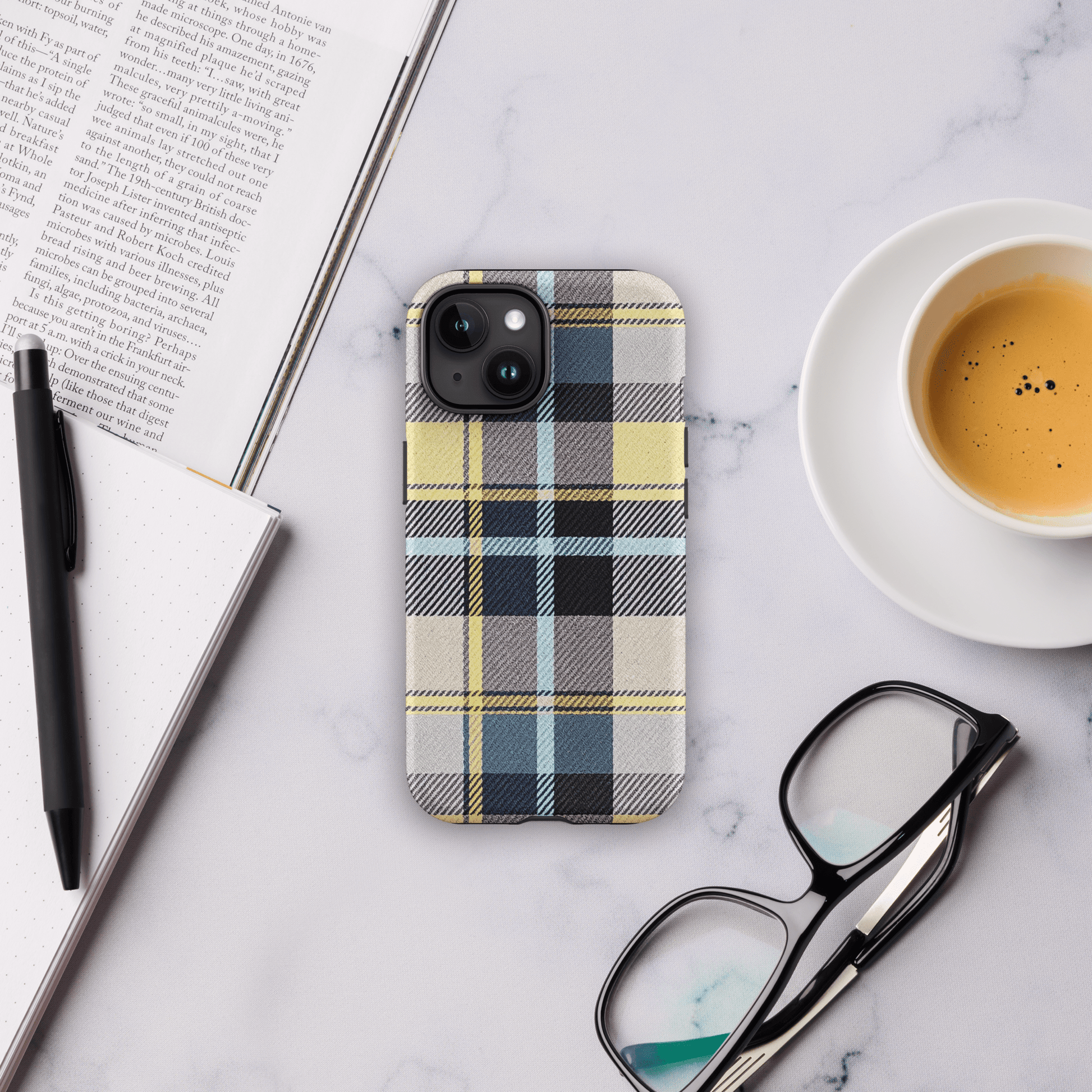 Plaid Blue & Yellow for iPhone Ninja Level Designs
