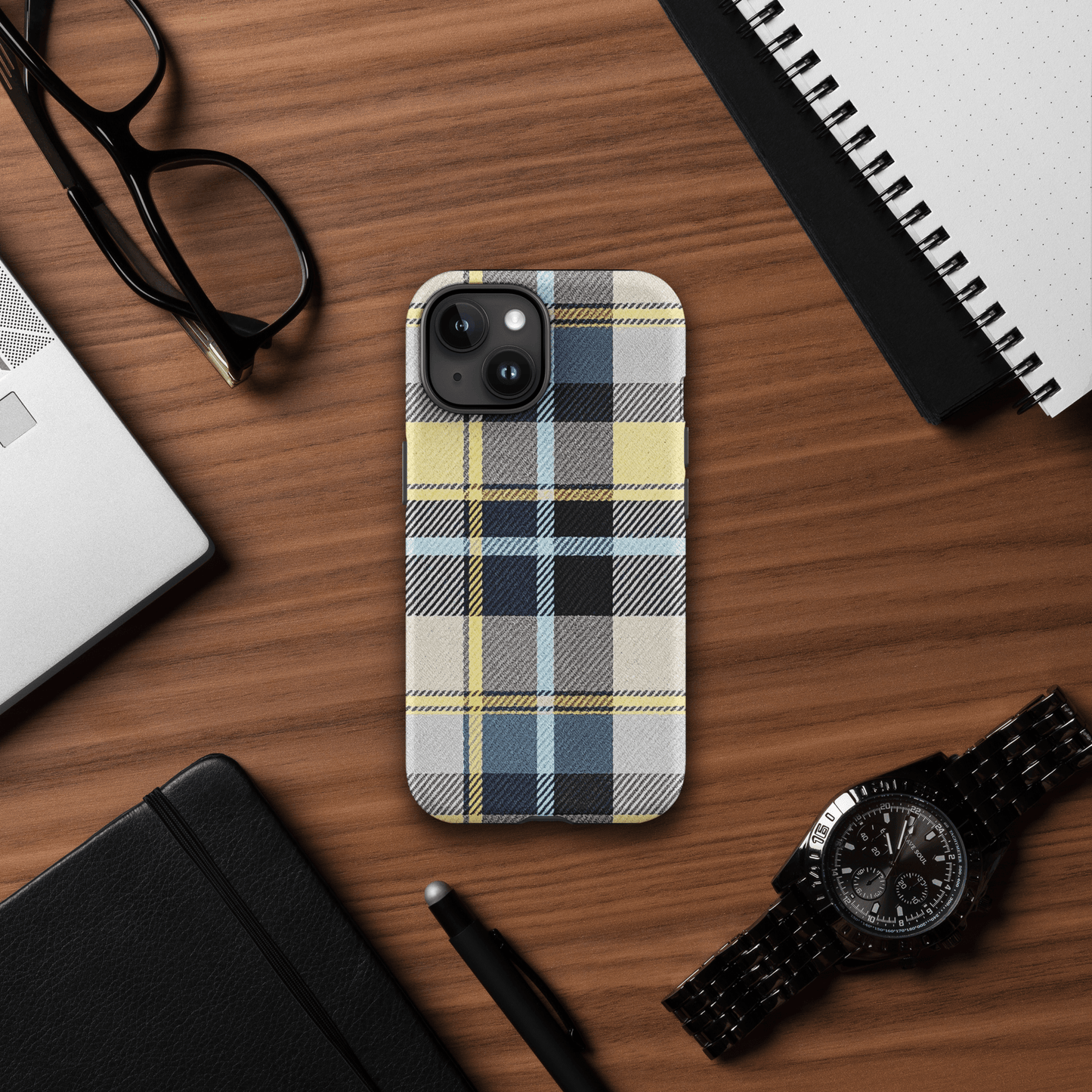 Plaid Blue & Yellow for iPhone Ninja Level Designs