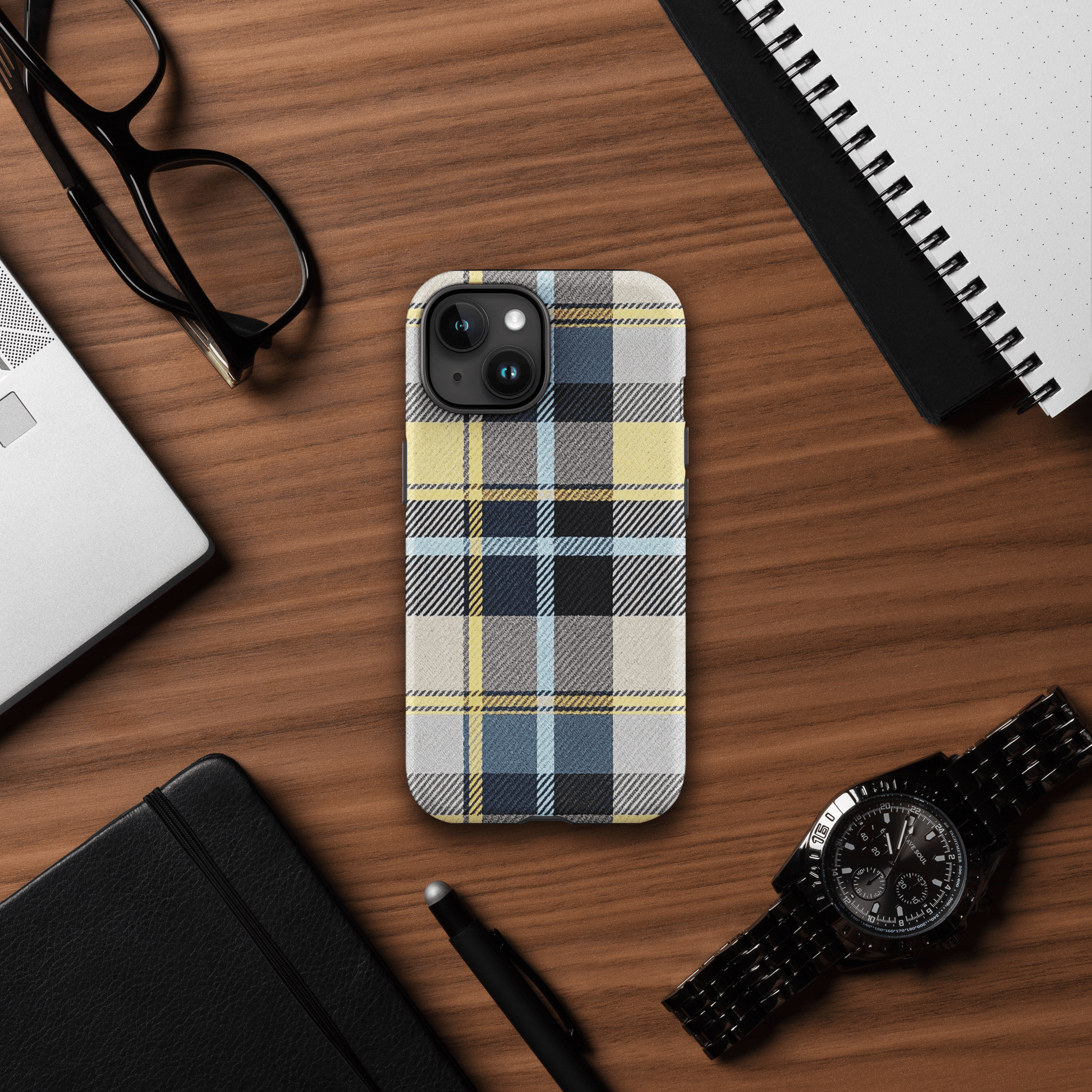 Plaid Blue & Yellow for iPhone Ninja Level Designs