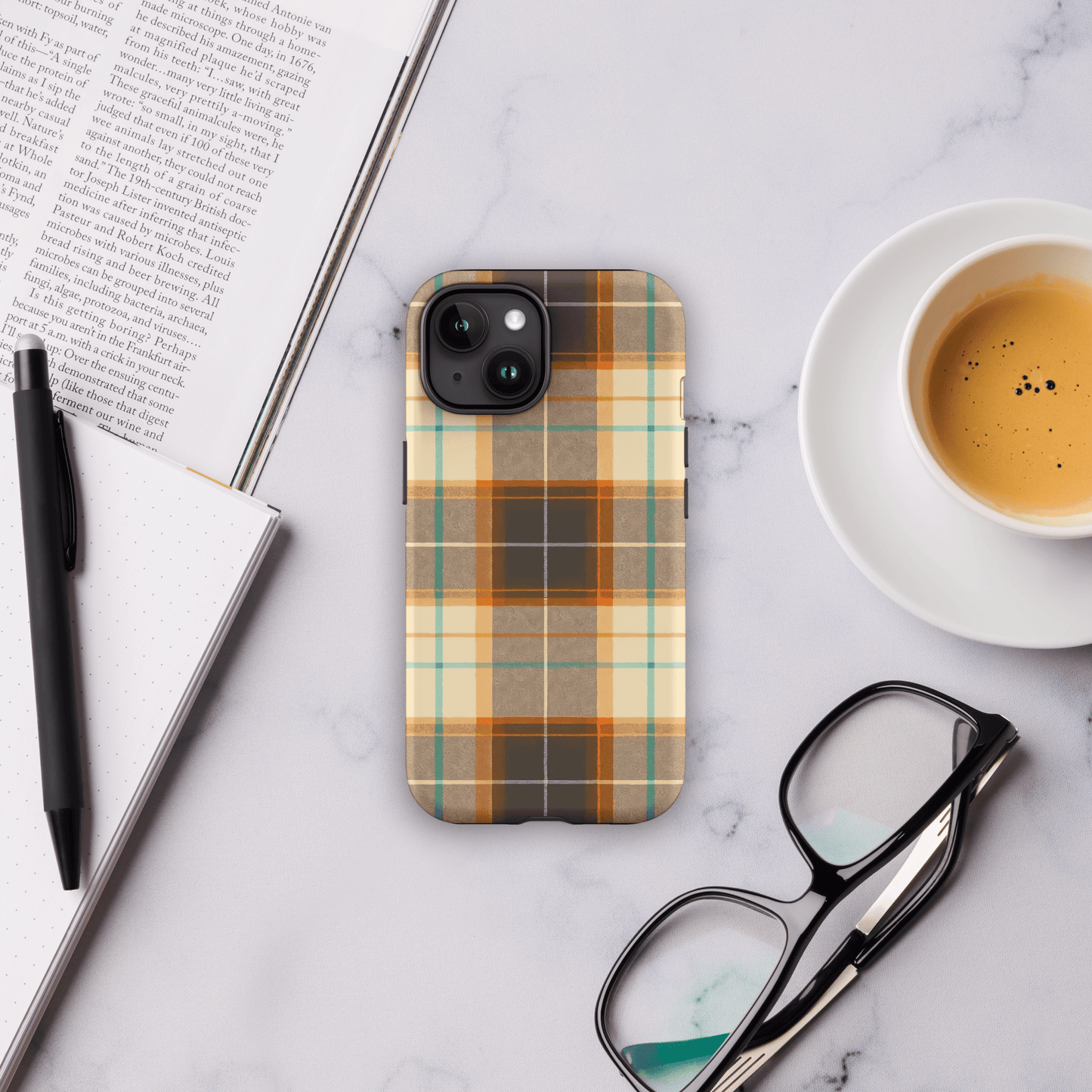 Plaid Brown & Orange for iPhone Ninja Level Designs