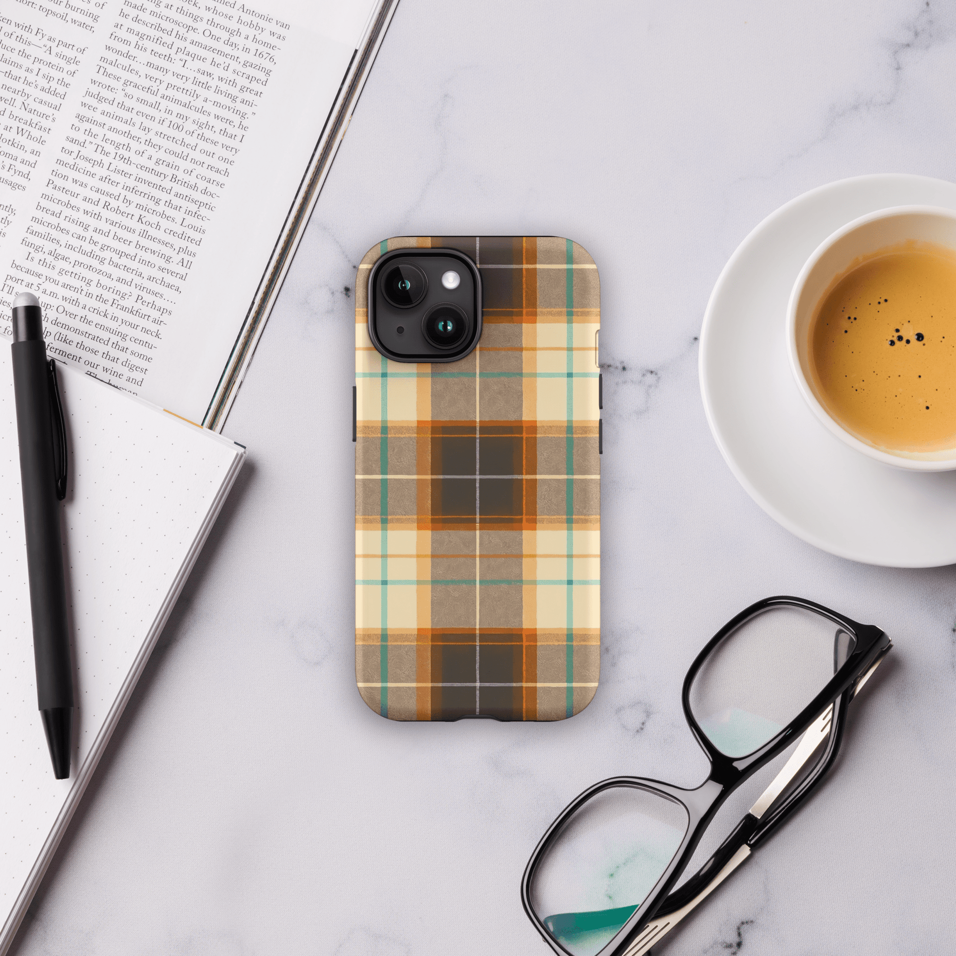 Plaid Brown & Orange for iPhone Ninja Level Designs