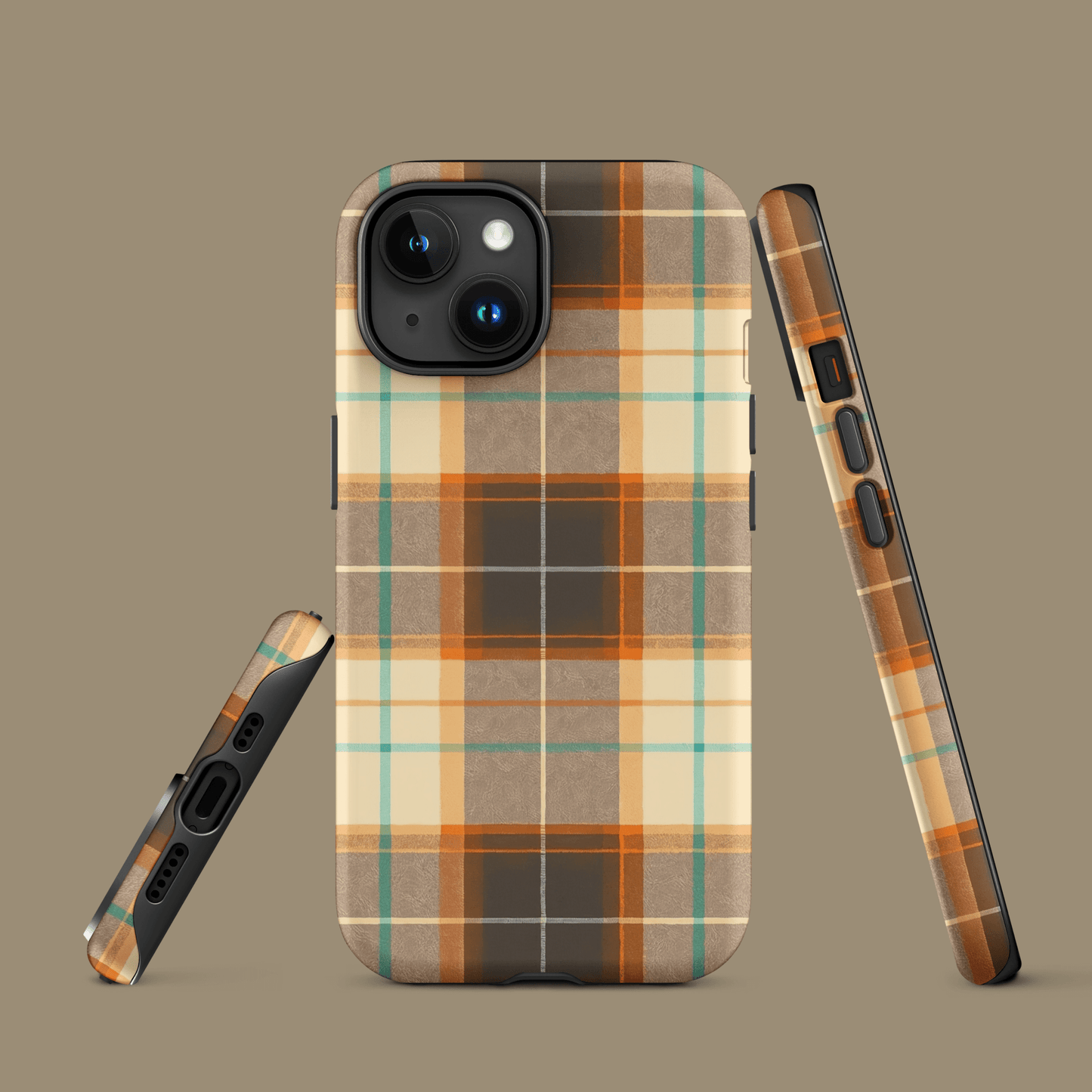 Plaid Brown & Orange for iPhone Ninja Level Designs