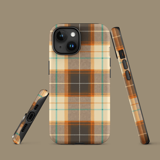 Plaid Brown & Orange for iPhone Ninja Level Designs