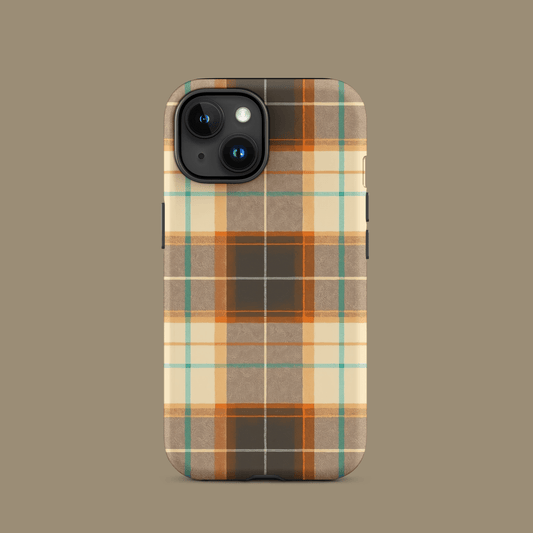 Plaid Brown & Orange for iPhone Ninja Level Designs