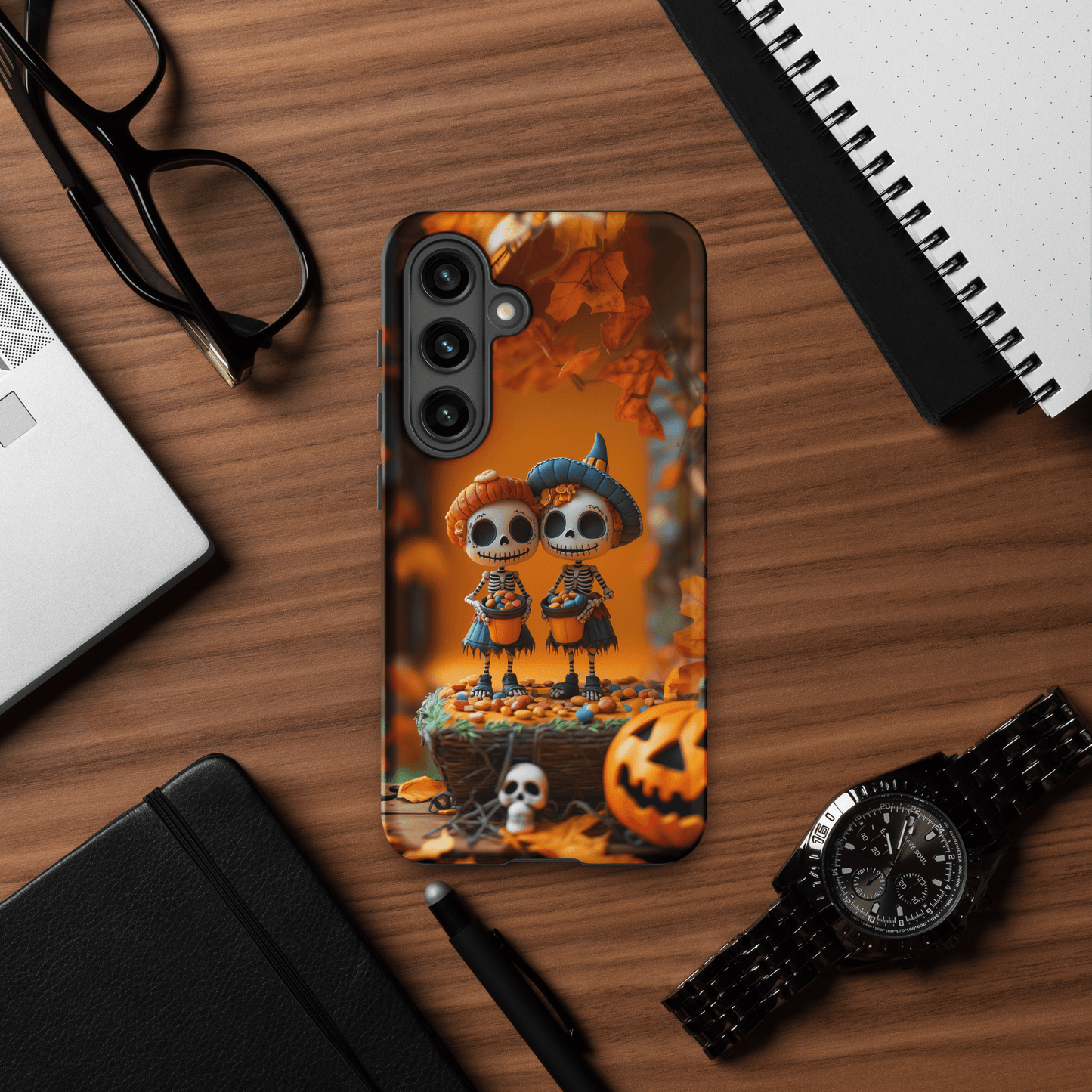 Skeleton sisters trick or treat for Samsung Galaxy Ninja Level Designs