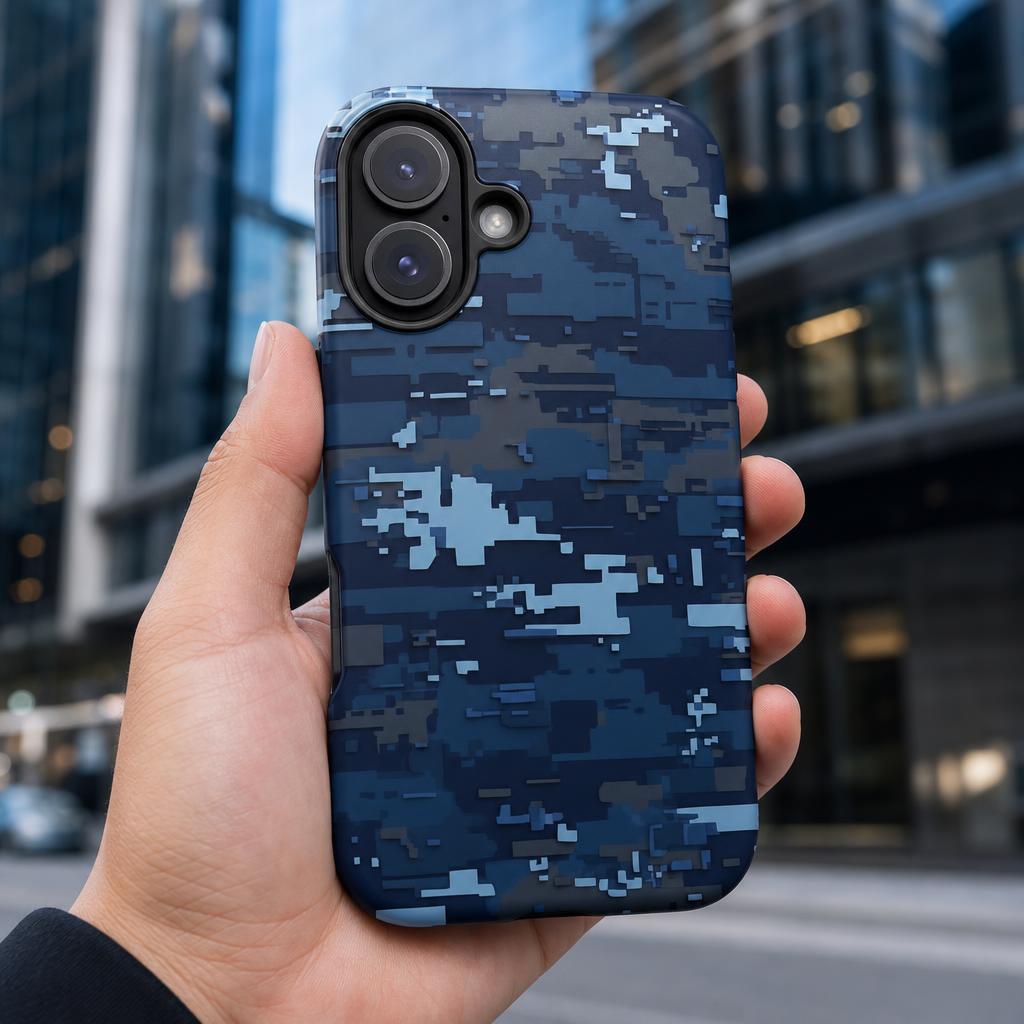 Blue Digital Camo – Ninja Case™ for iPhone