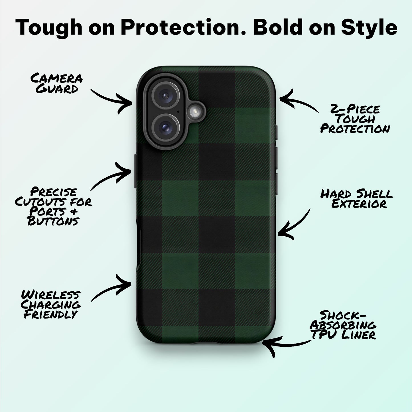 Forest Green Flannel - Ninja Case™ for iPhone