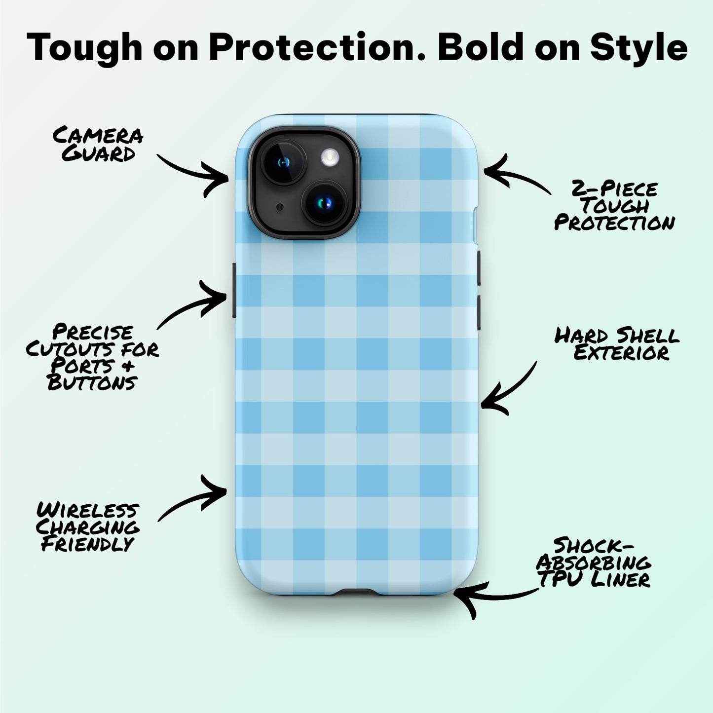 Fresh Gingham Blue Ninja Case™ for iPhone